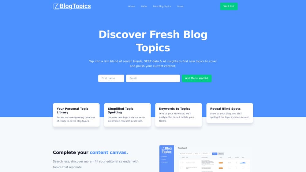 BlogTopics.net 的介面預覽