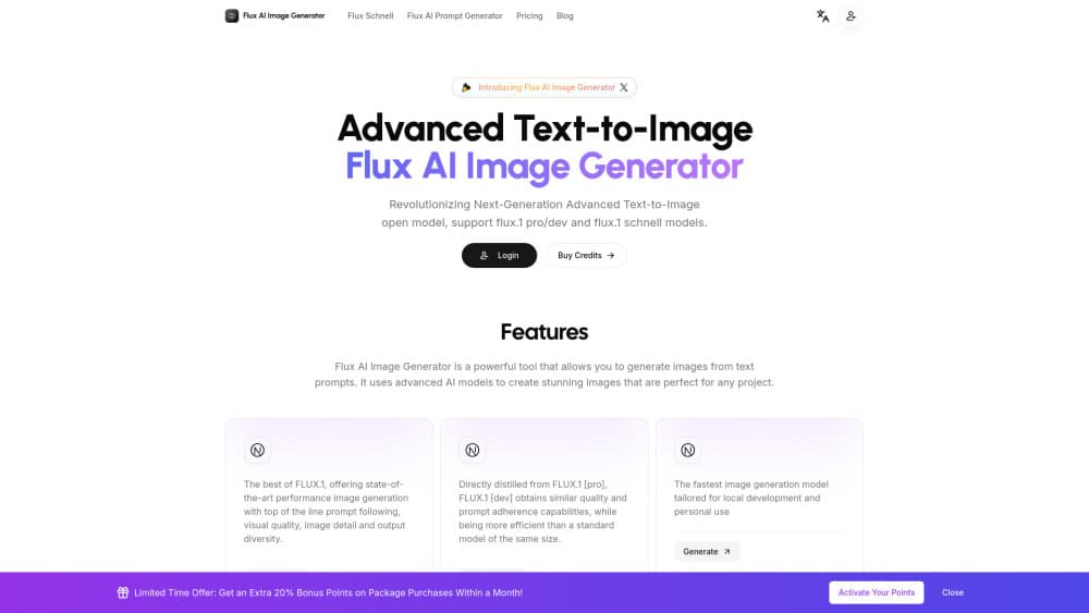 Interface preview of Flux AI Image Generator