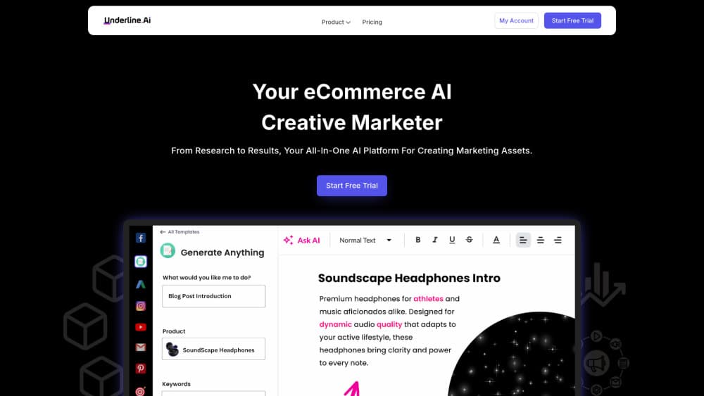 Underline.AI 的介面預覽
