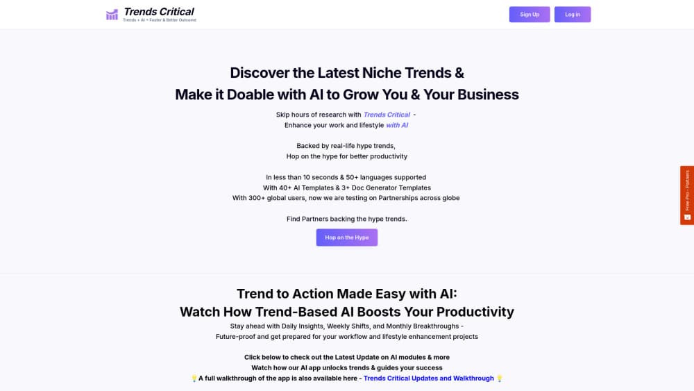 Trends Critical 的介面預覽