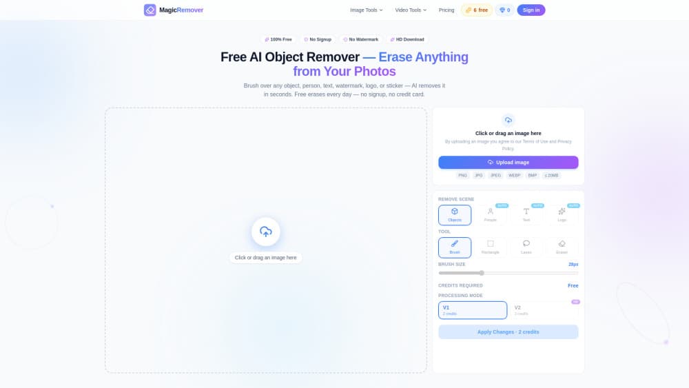 Interface preview of MagicRemover