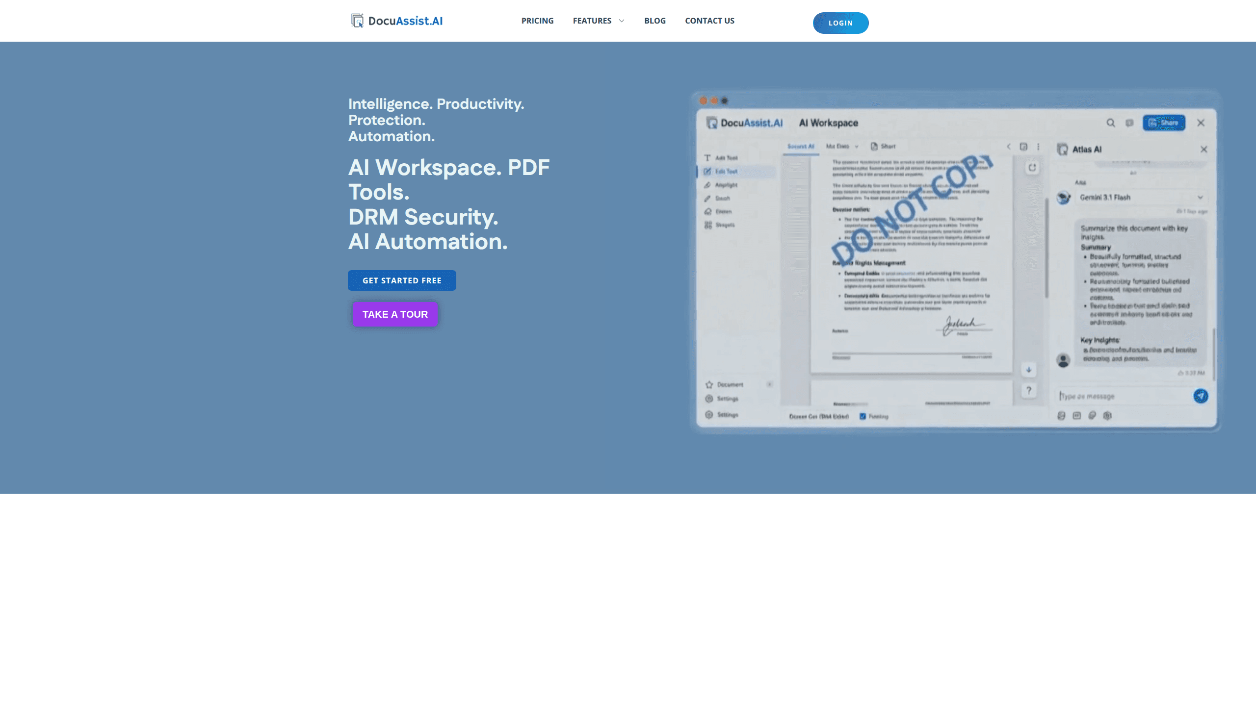 Interface preview of DocuAssist.AI