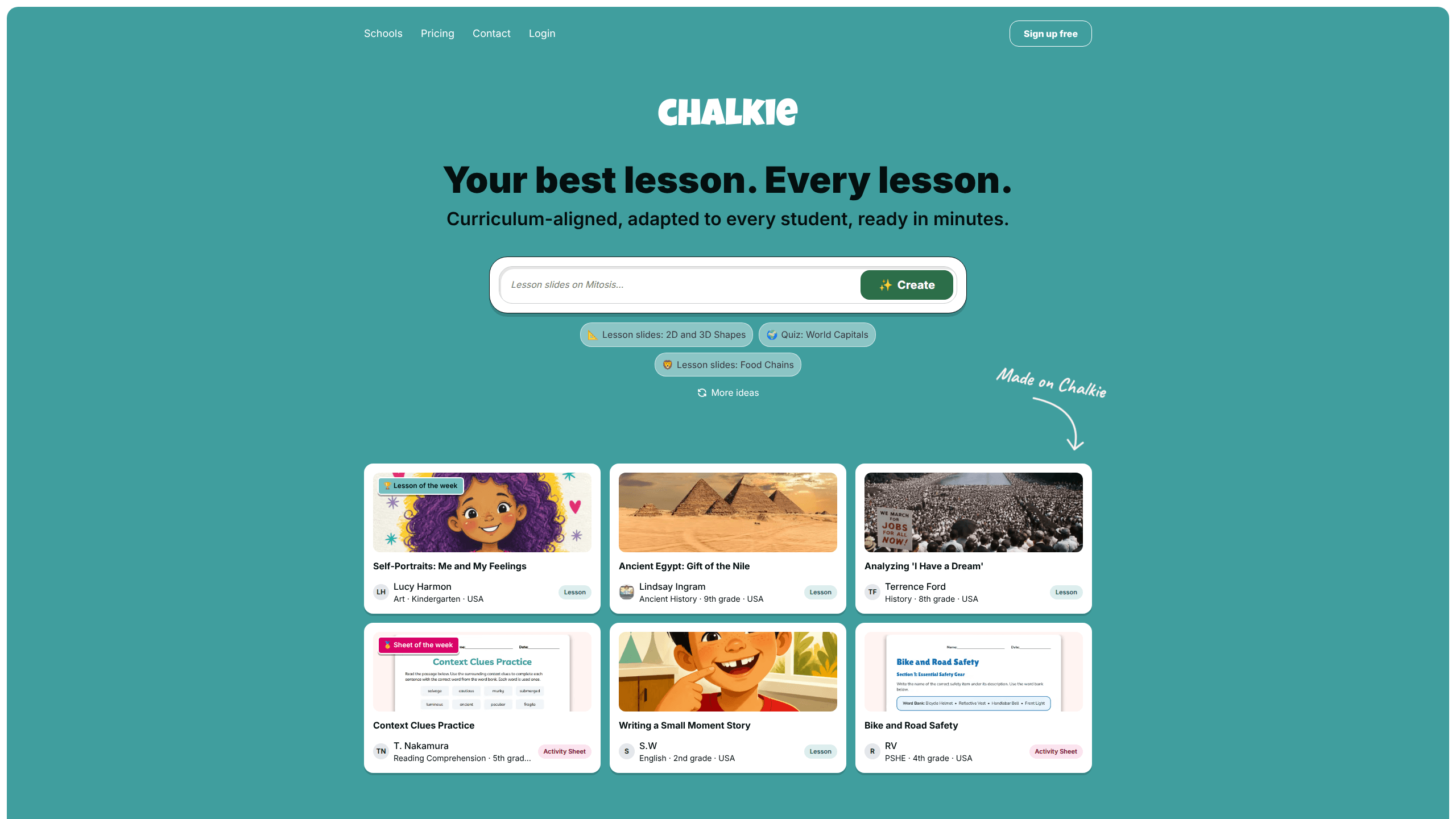 Interface preview of Chalkie AI