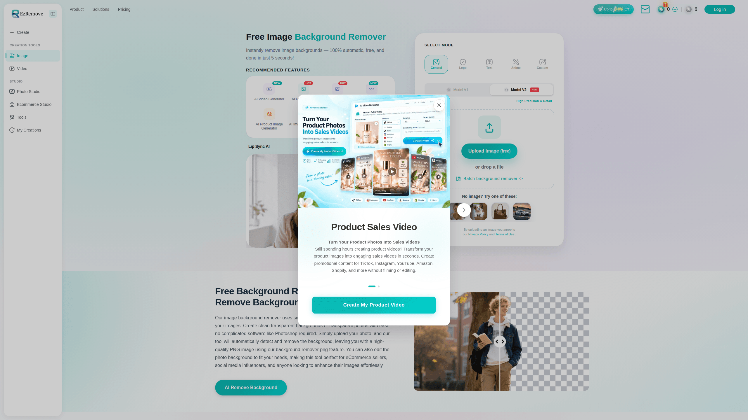 Interface preview of Free Image Background Remover No Ads No Sign Up