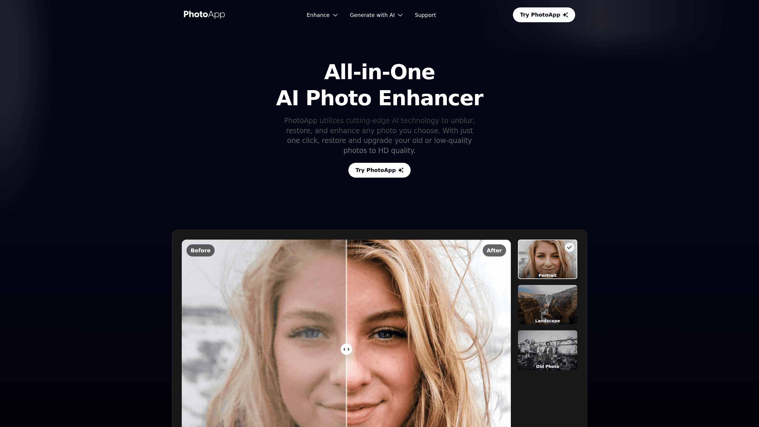 Interface preview of Photoapp