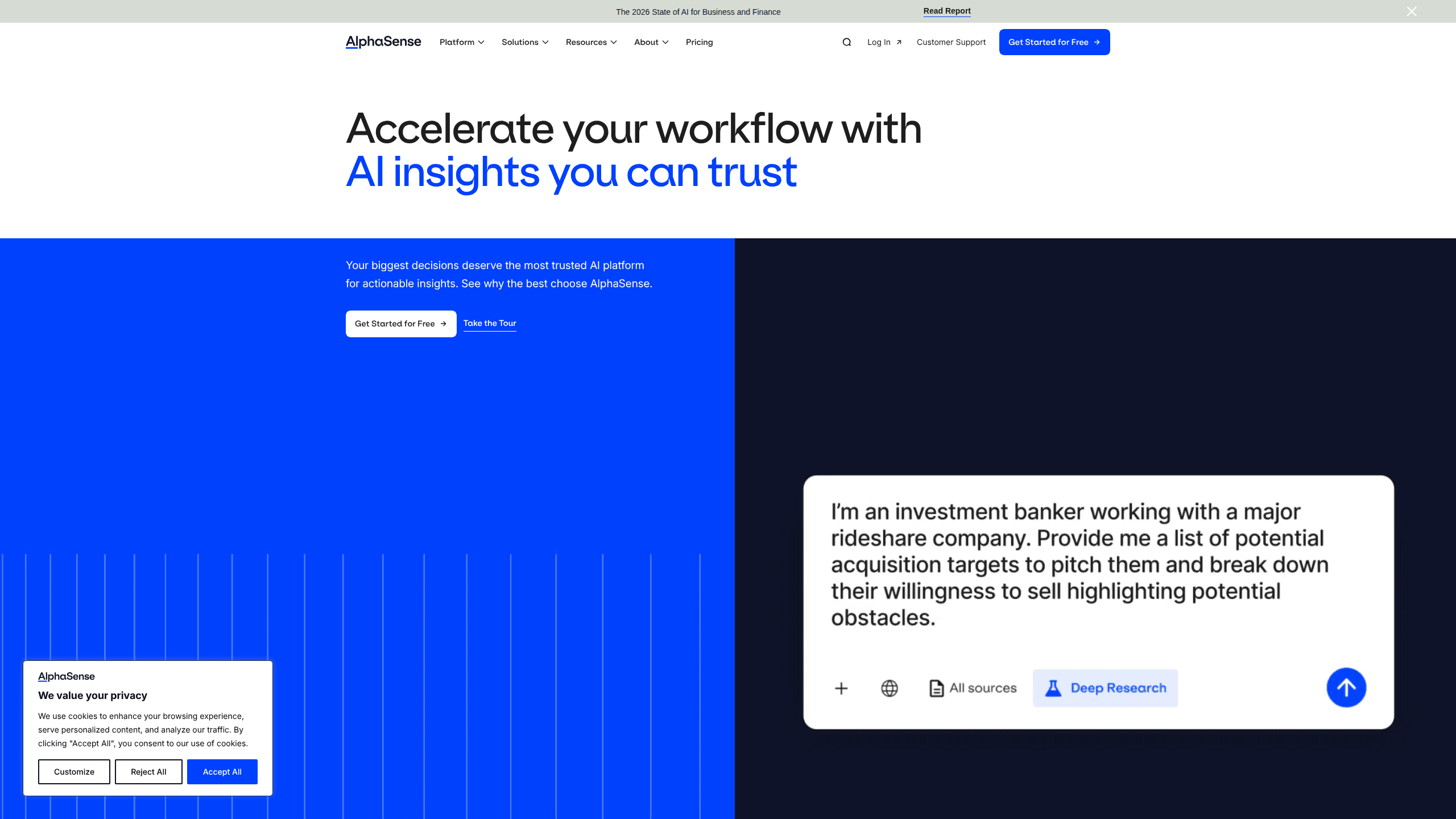 Interface preview of Alphasense