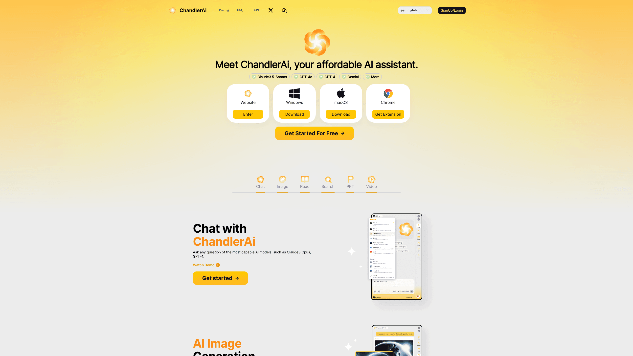 Interface preview of Chandler
