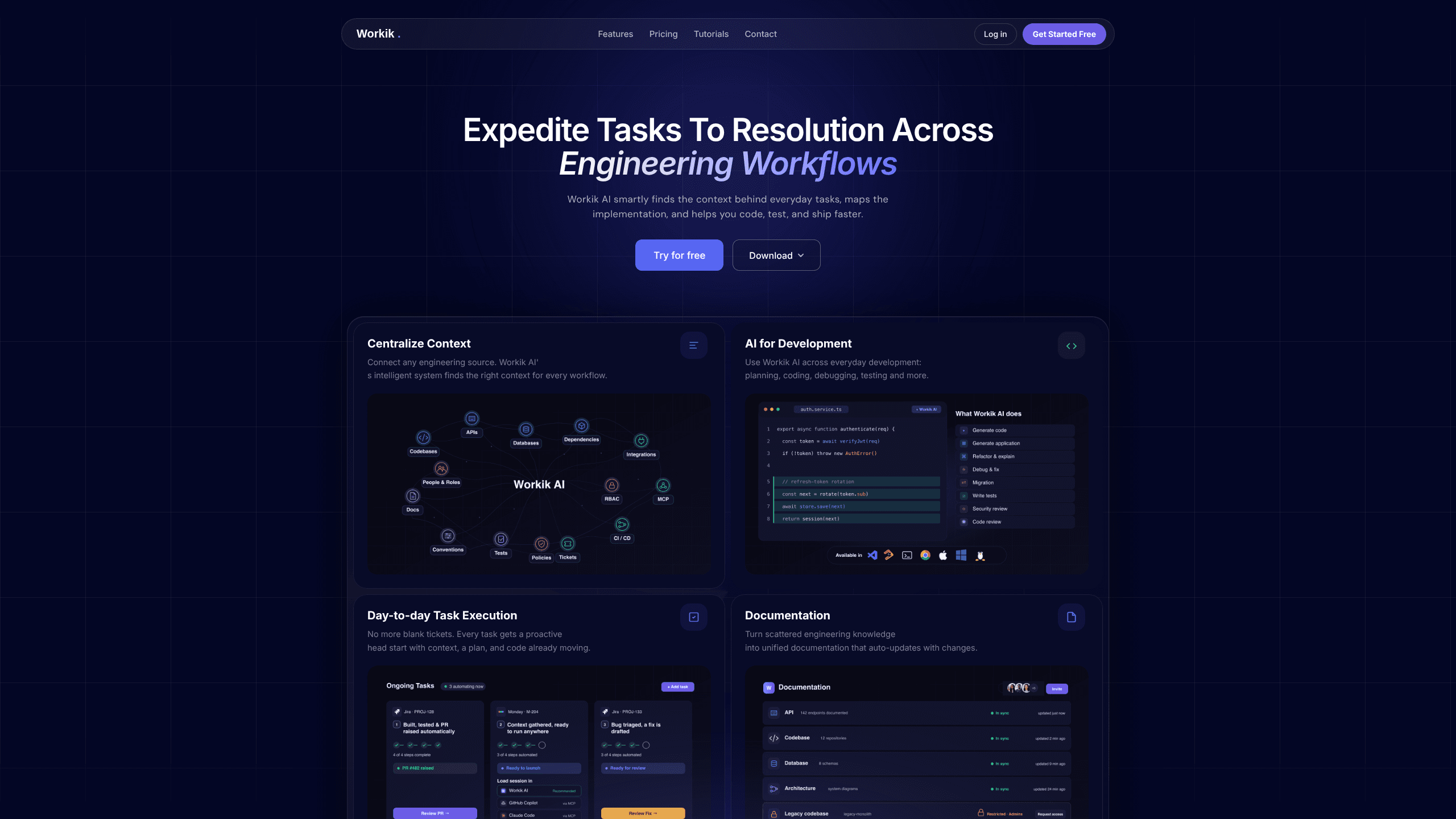 Interface preview of Workik