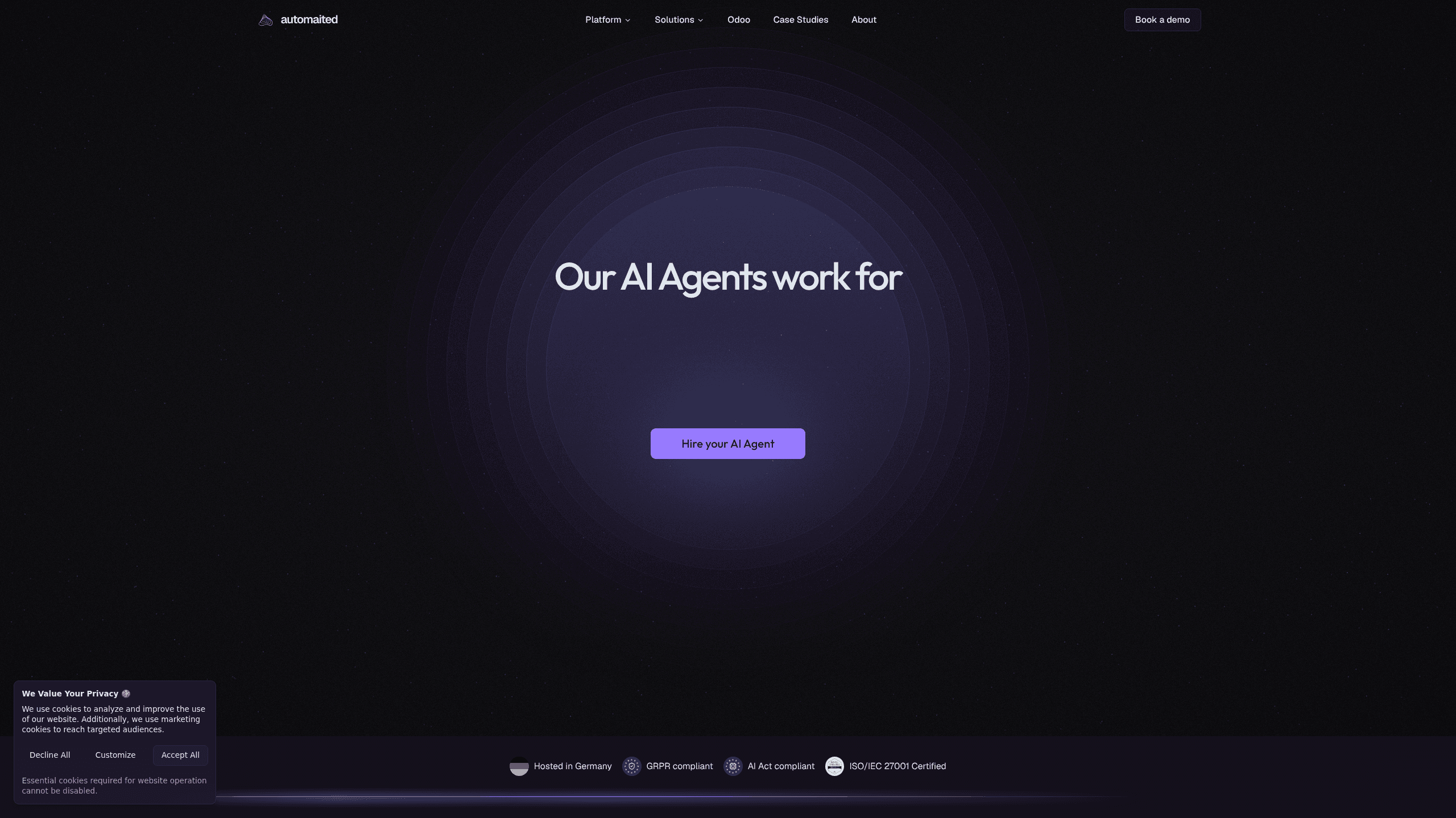 Interface preview of Automaited