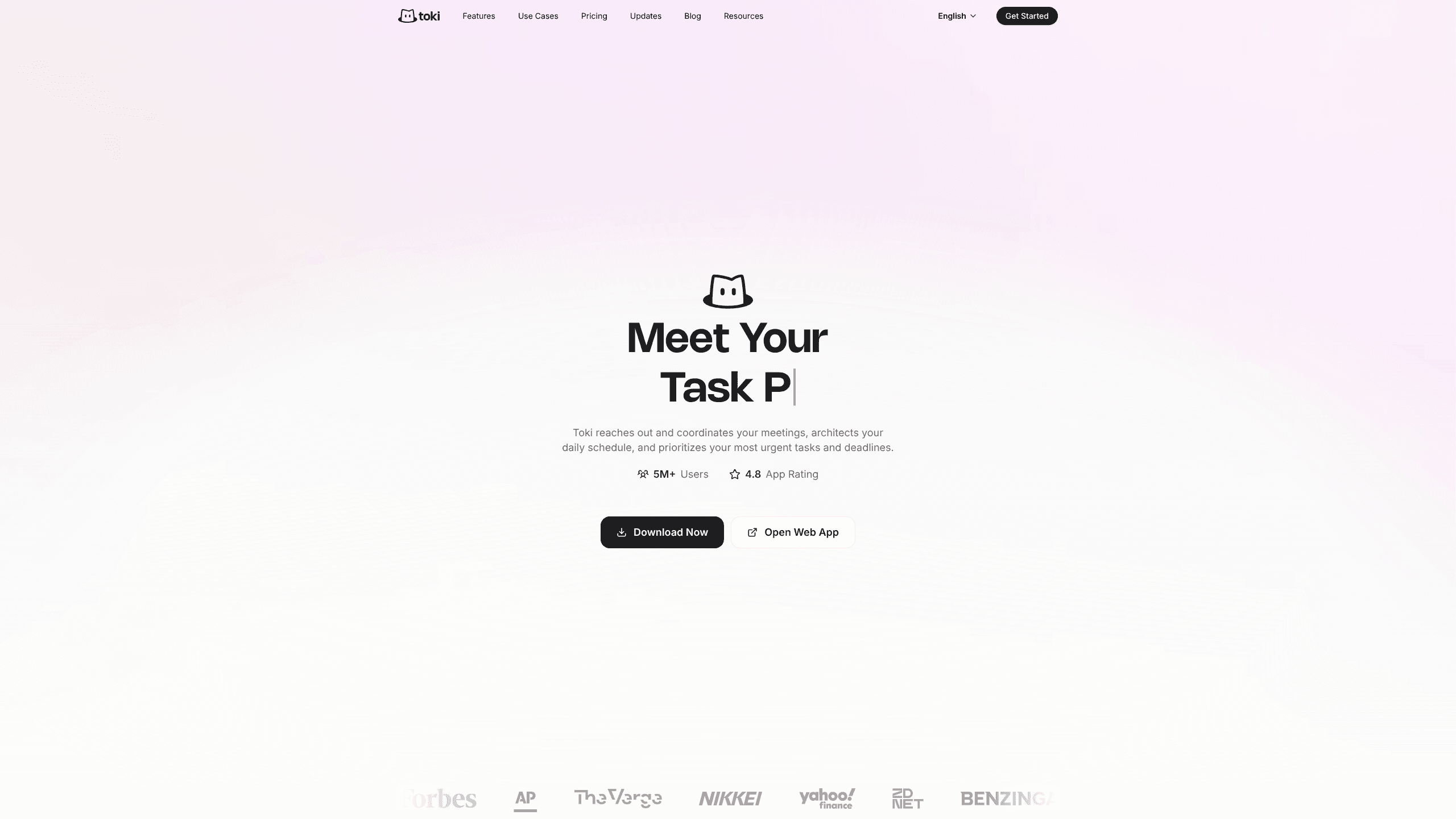 Interface preview of Toki: AI Executive Assistant
