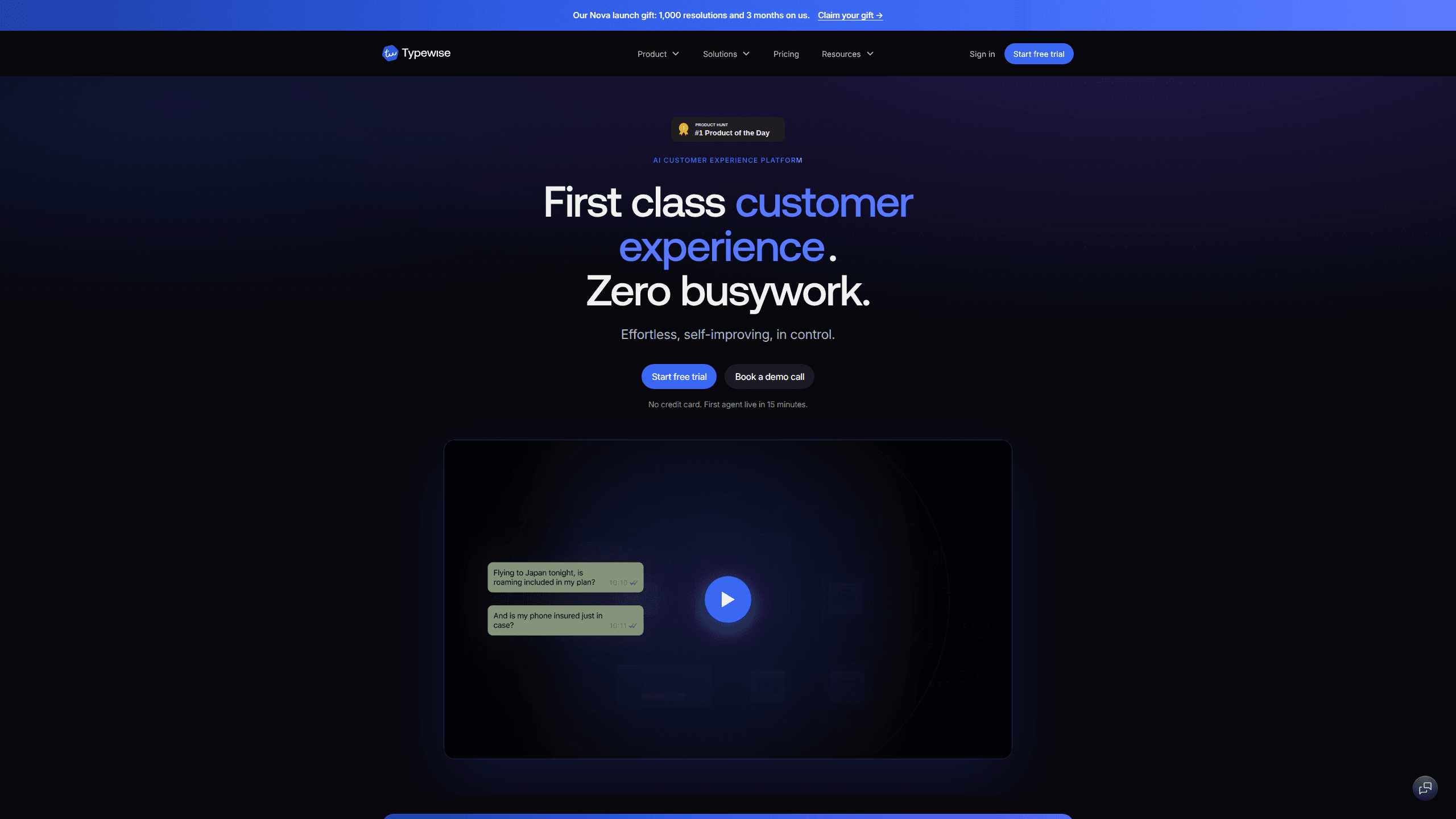 Interface preview of Typewise