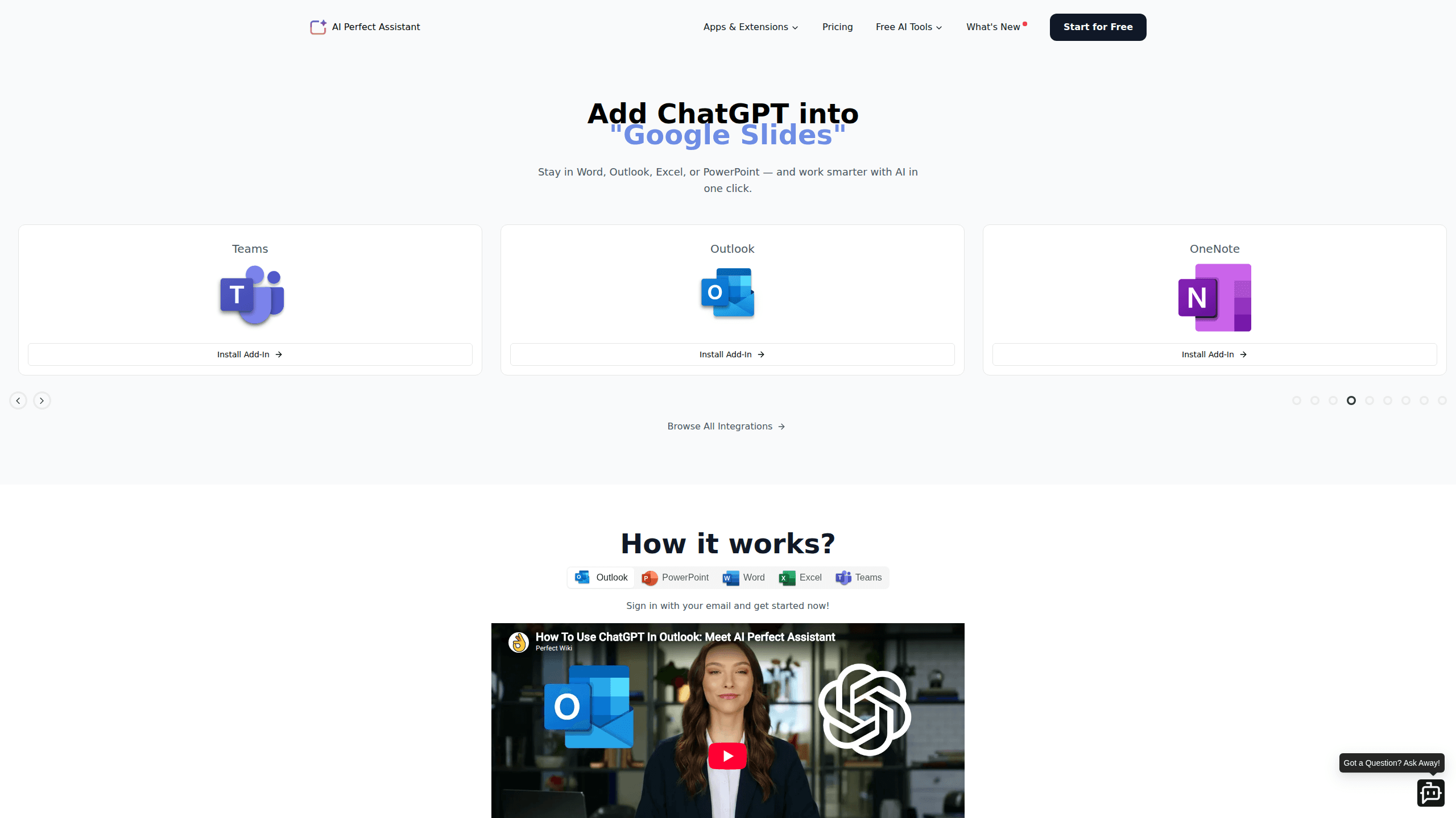 Vista previa de la interfaz de AI Perfect Assistant