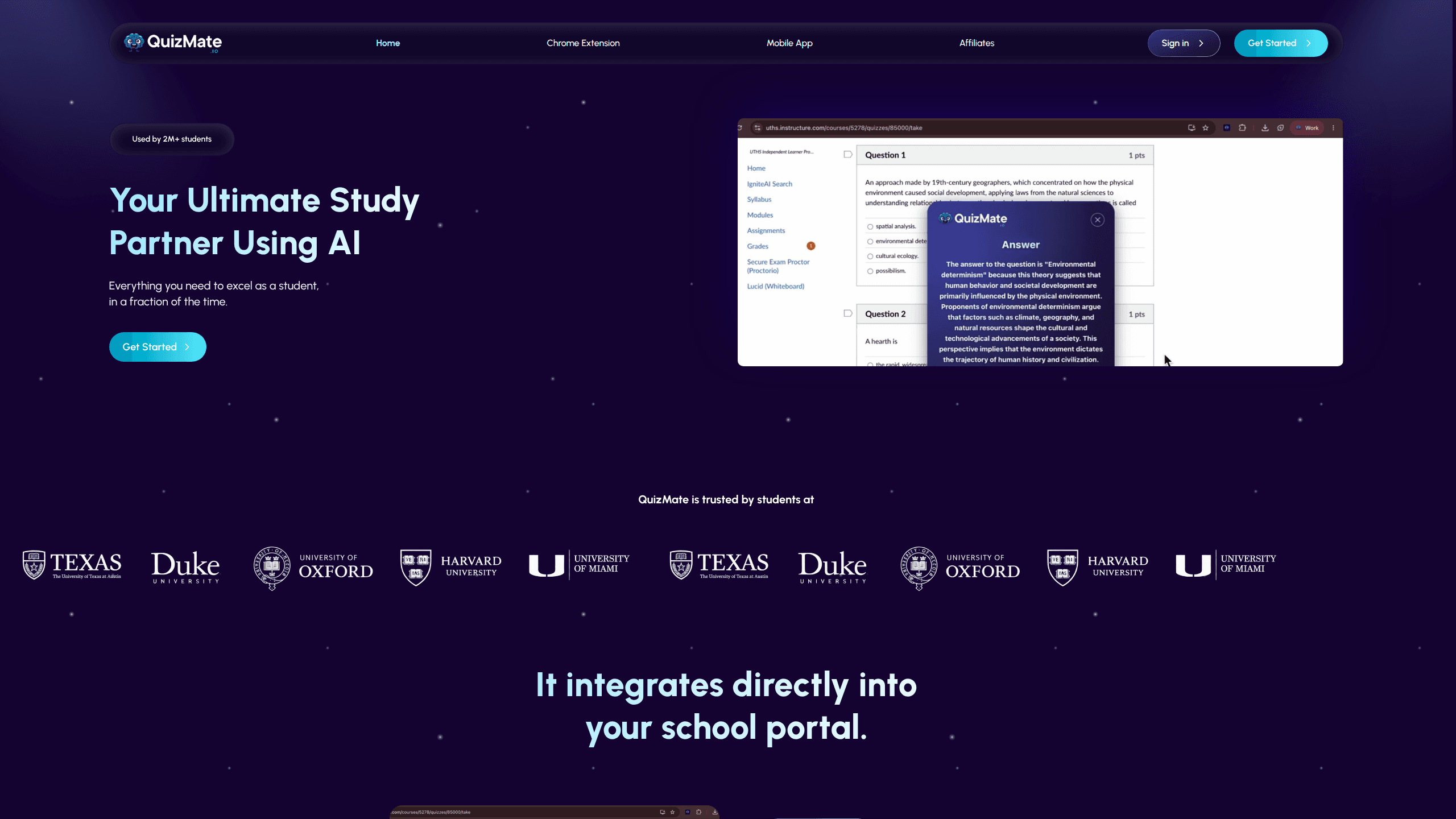 Interface preview of Quizmate Io