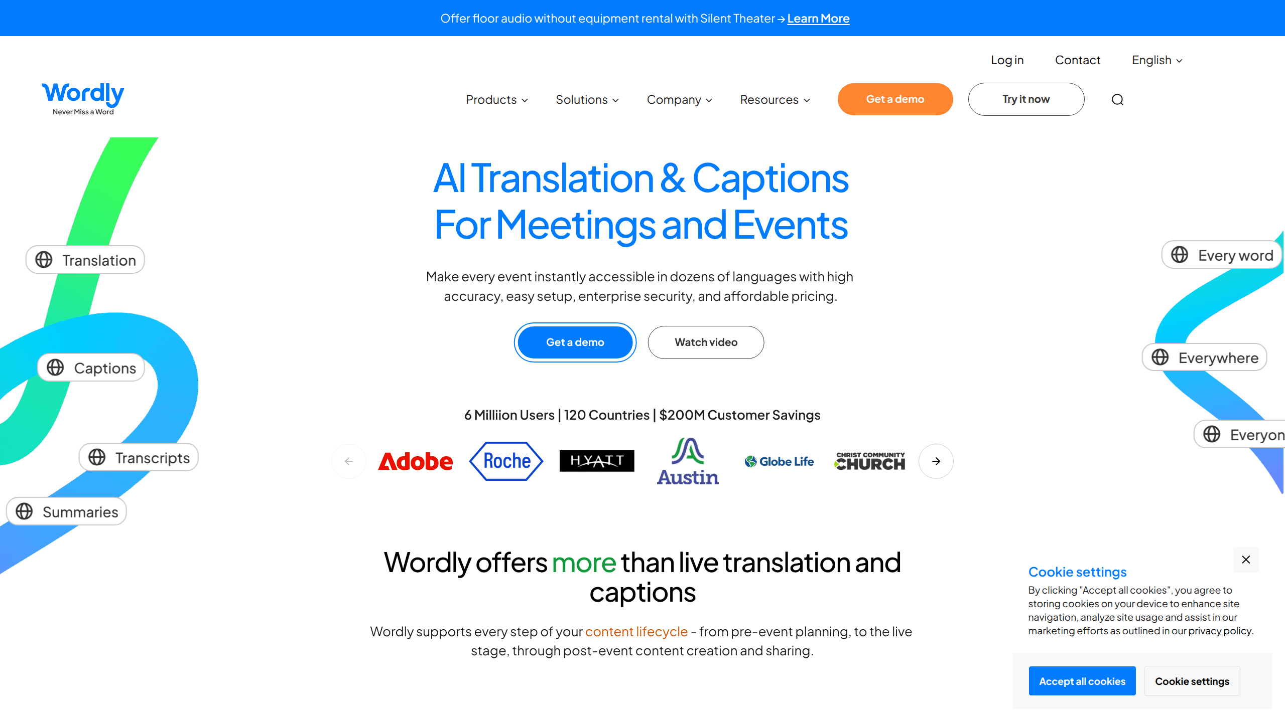 Wordly AI Translation 的介面預覽