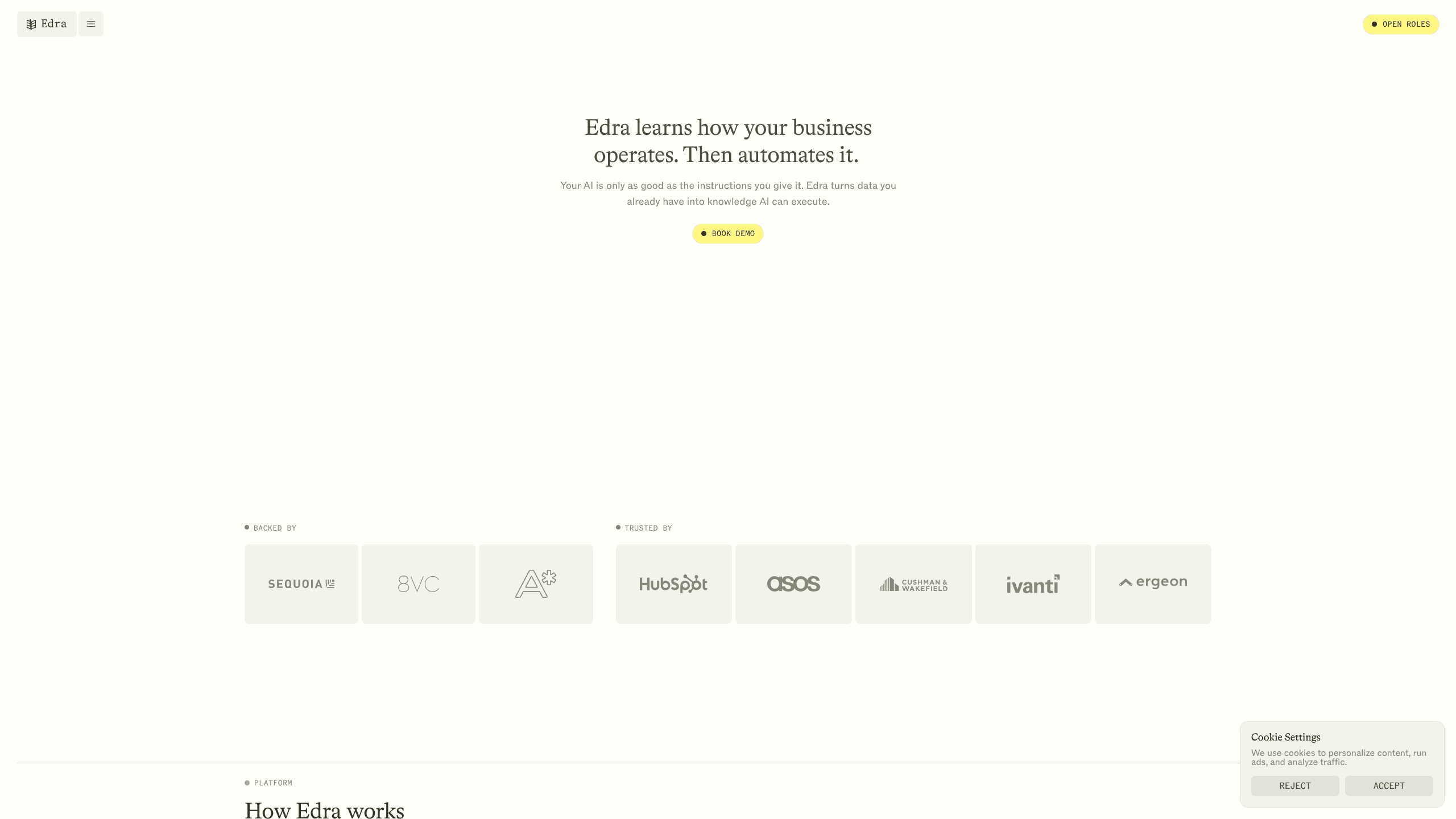 Interface preview of Edra