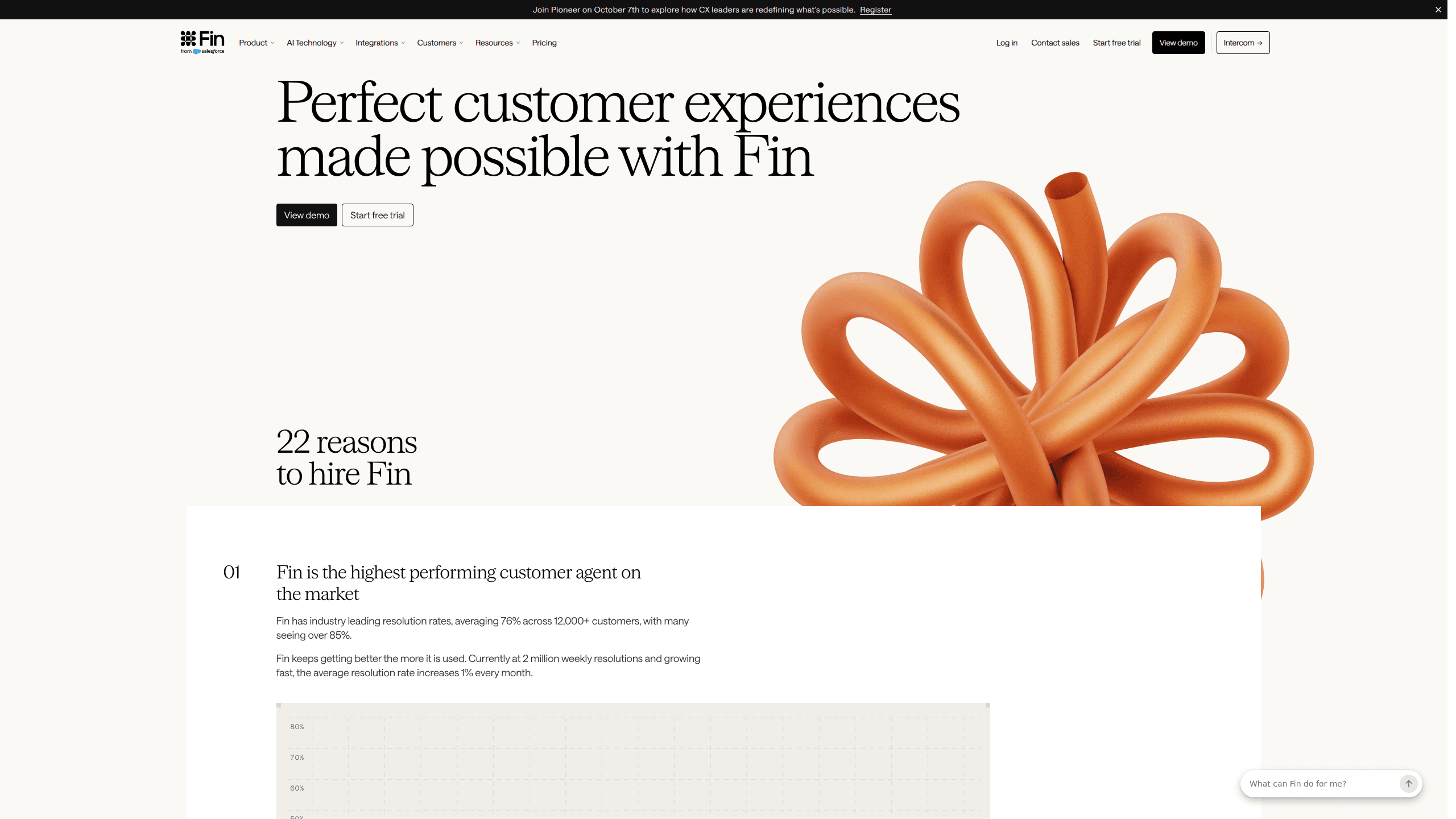 Interface preview of Fin By Intercom