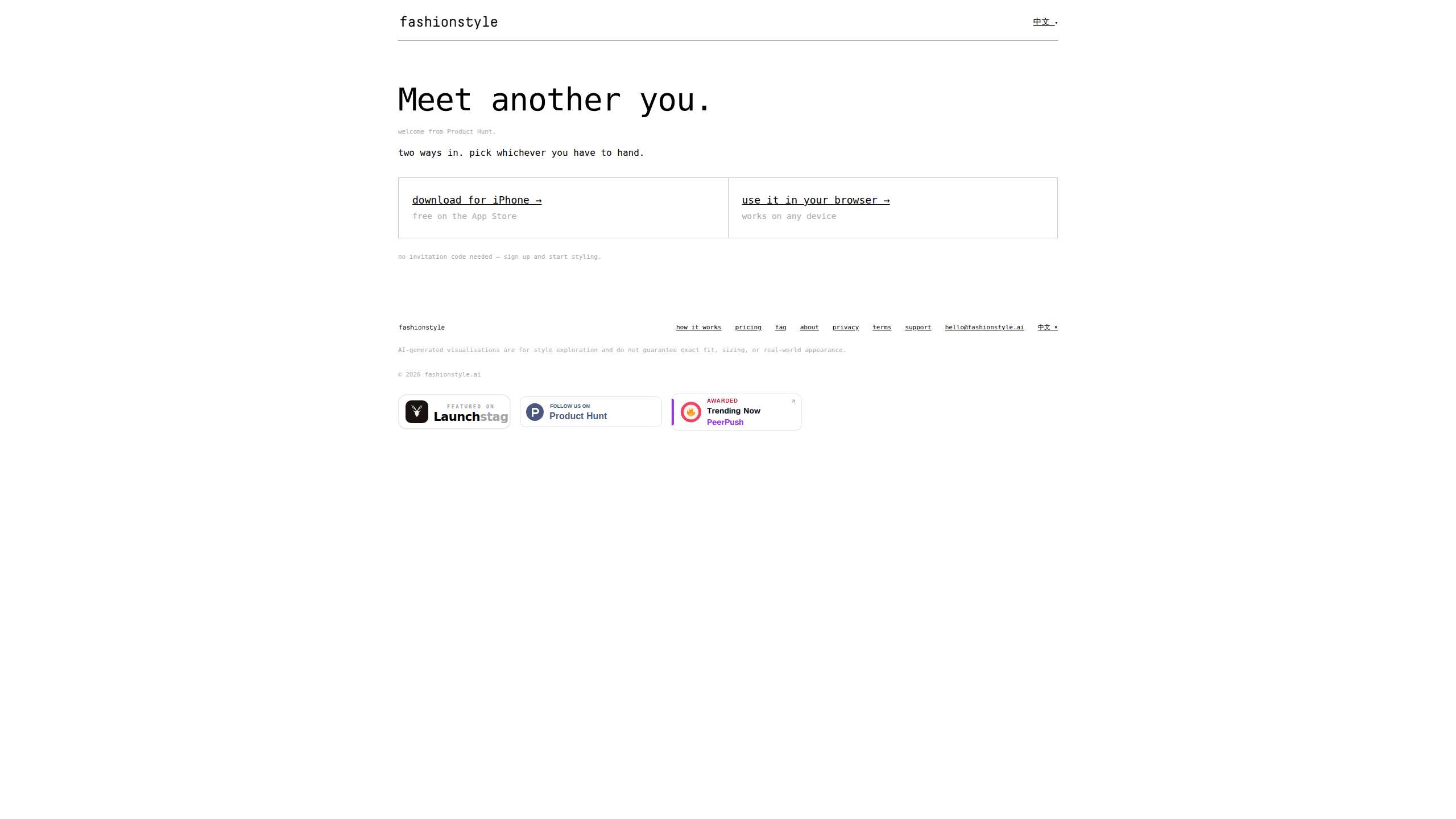 Interface preview of FashionStyle.ai