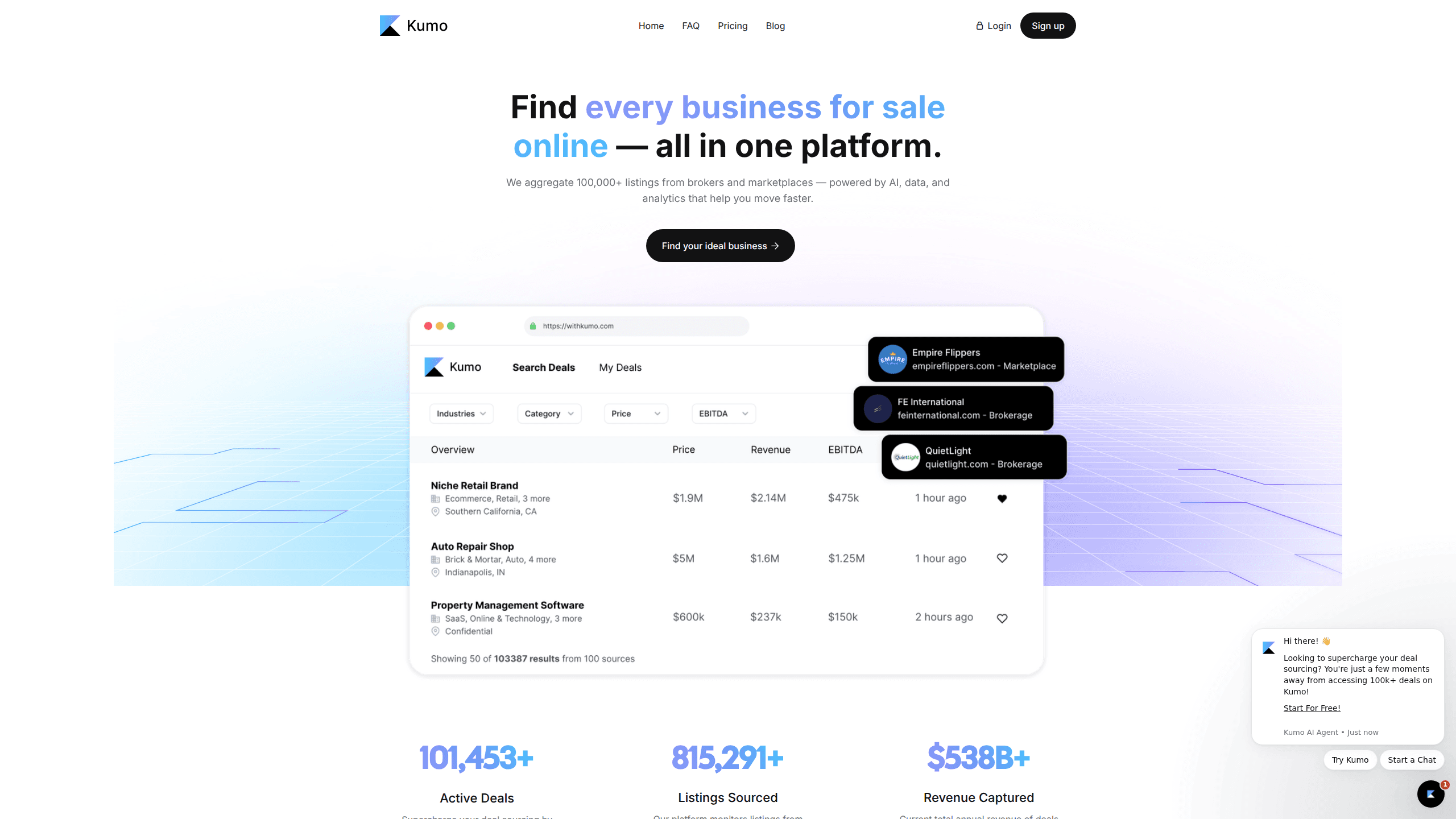 Interface preview of Withkumo Com