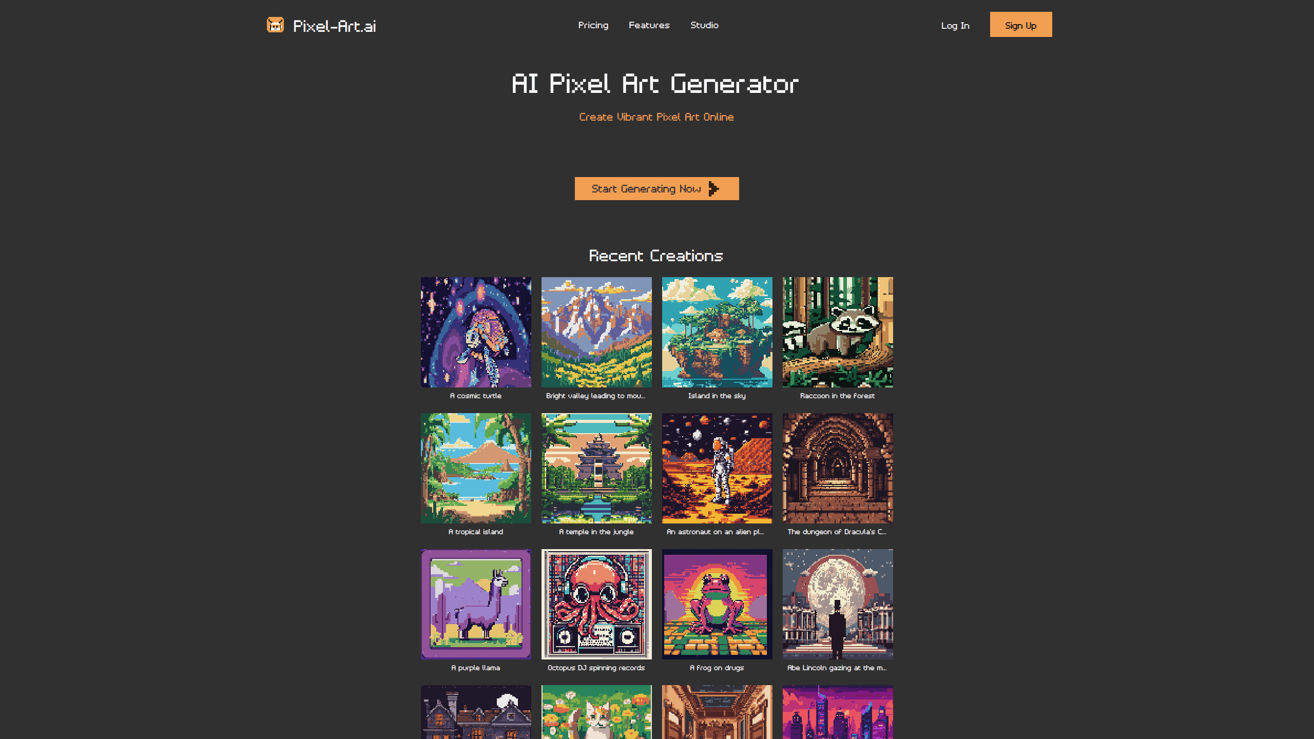 Interface preview of Pixel Art AI