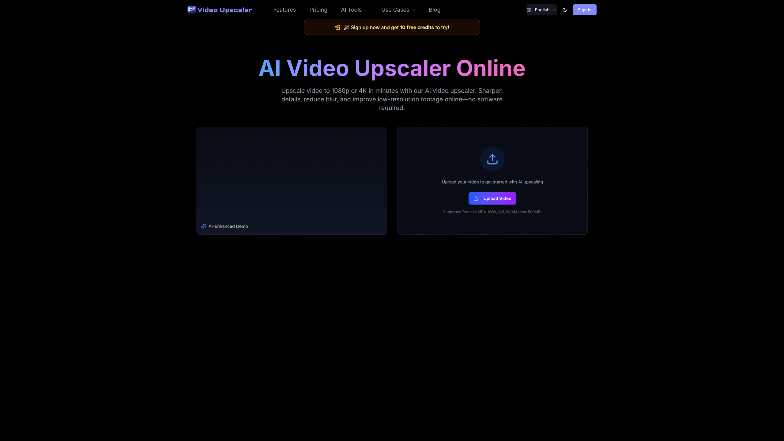 Interface preview of Video Upscaler