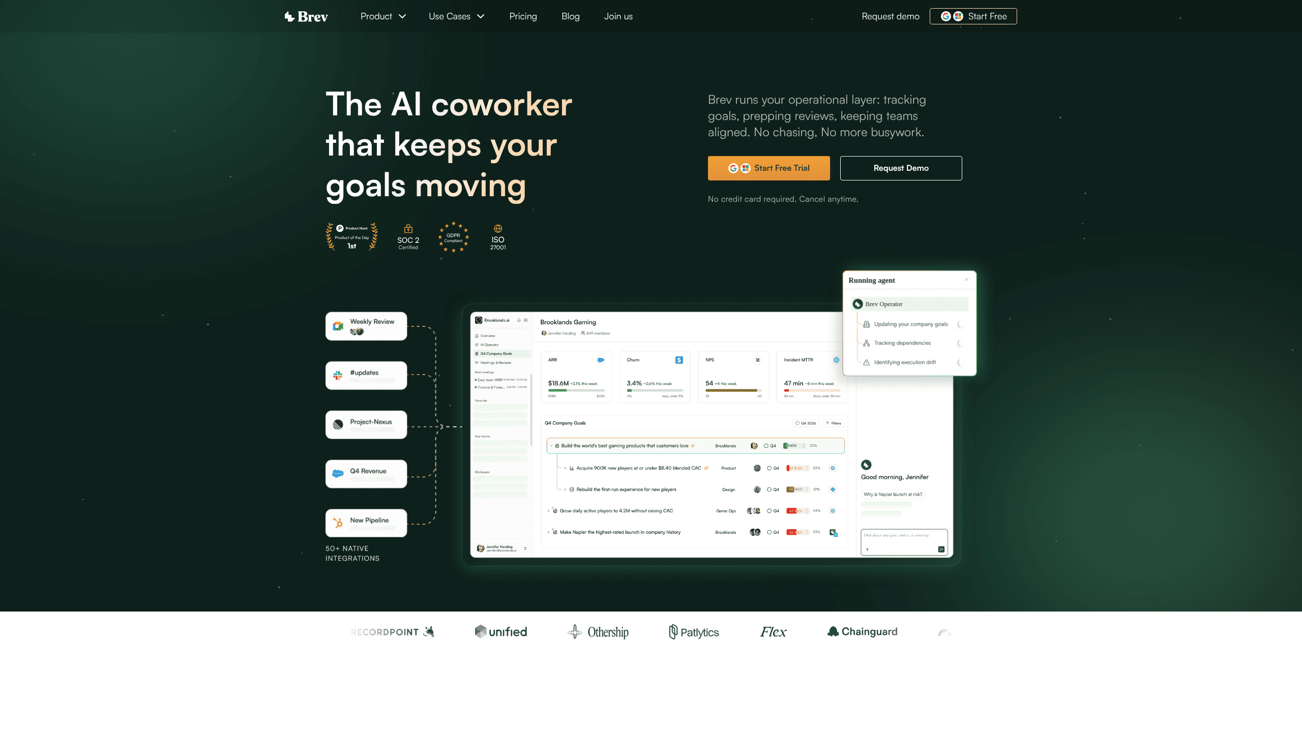 Interface preview of Brev