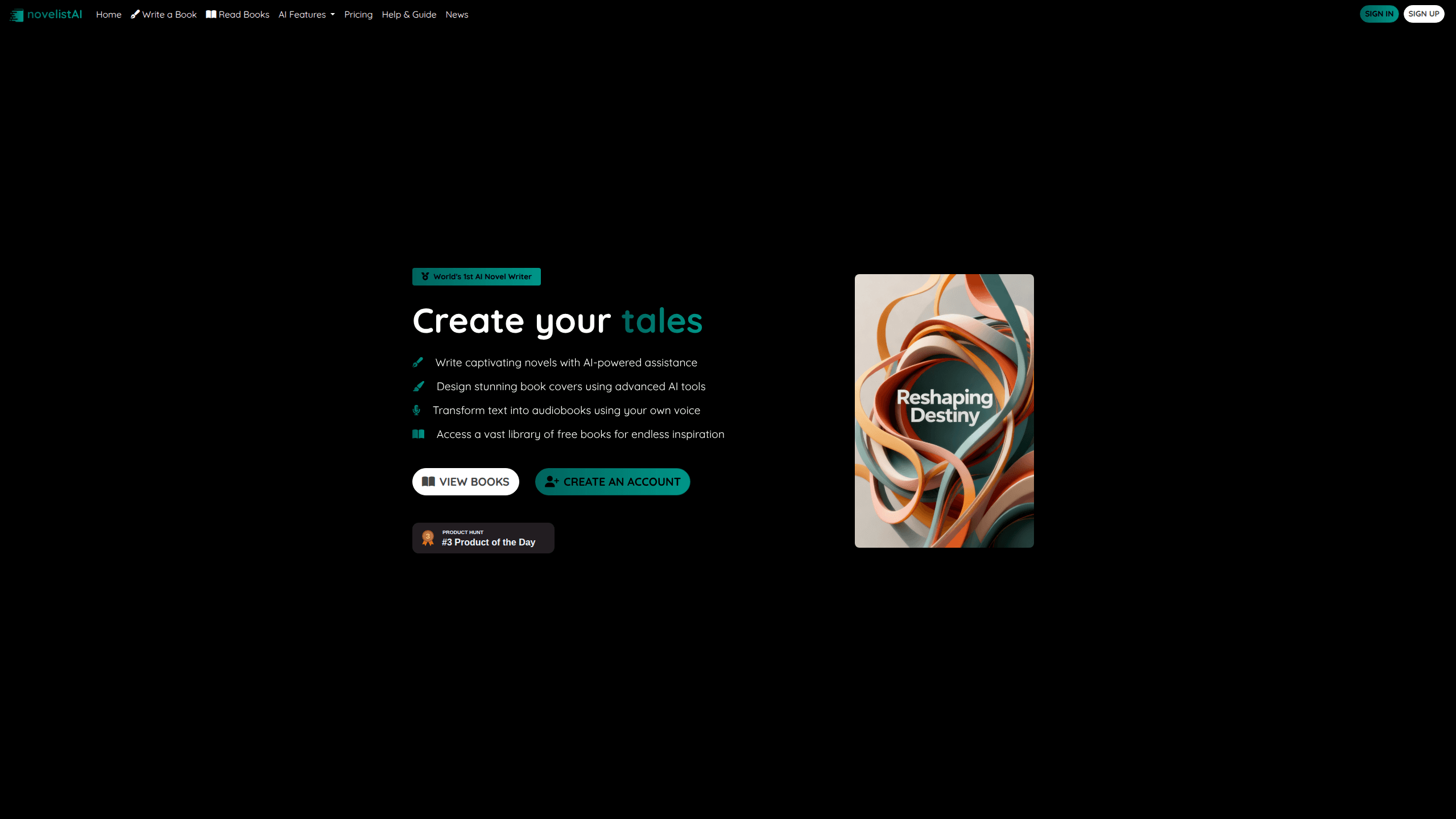 Interface preview of Novelistai
