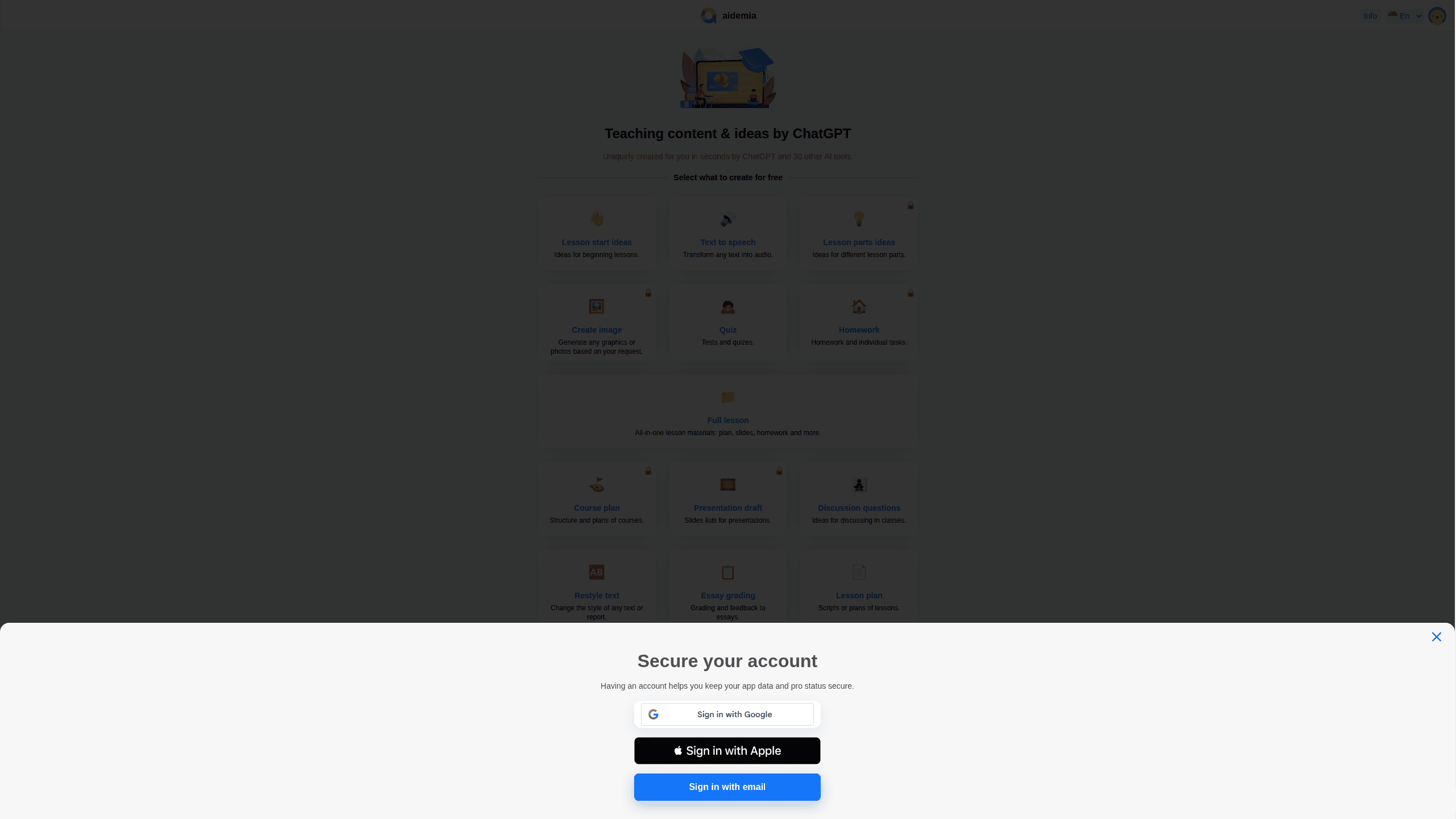 Interface preview of Aidemia Co