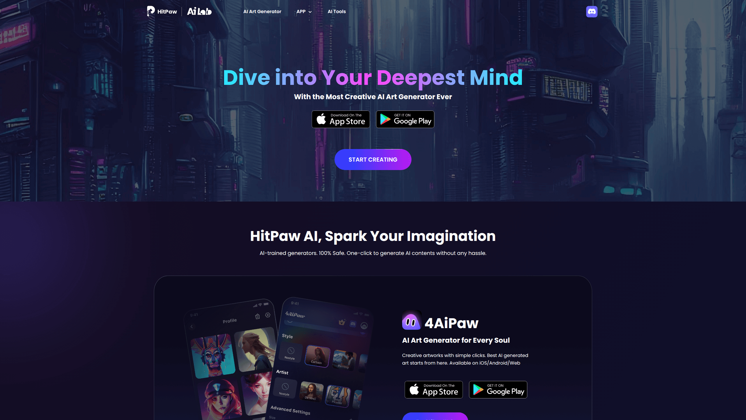 Interface preview of Hitpaw AI Image Generator