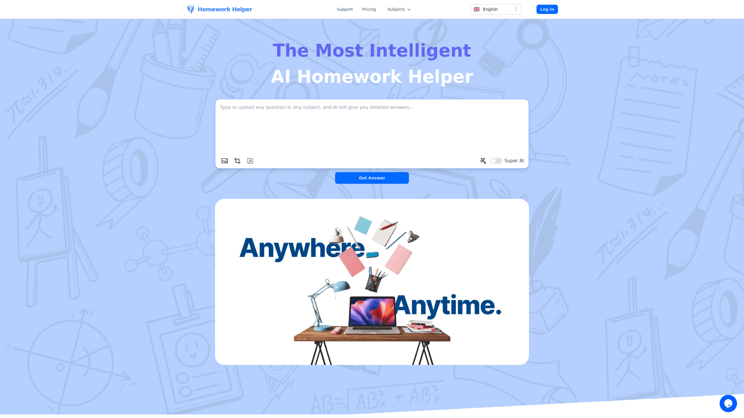 Interface preview of Homework Helper