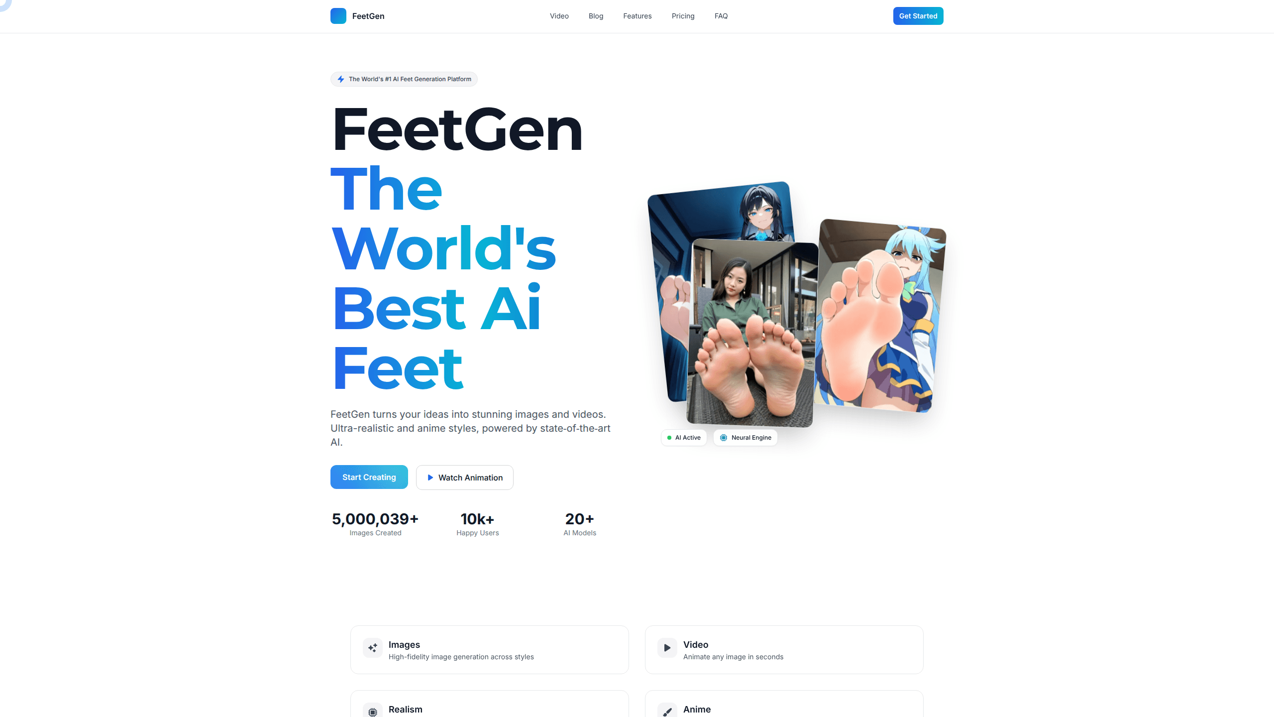 Interface preview of Feetgen
