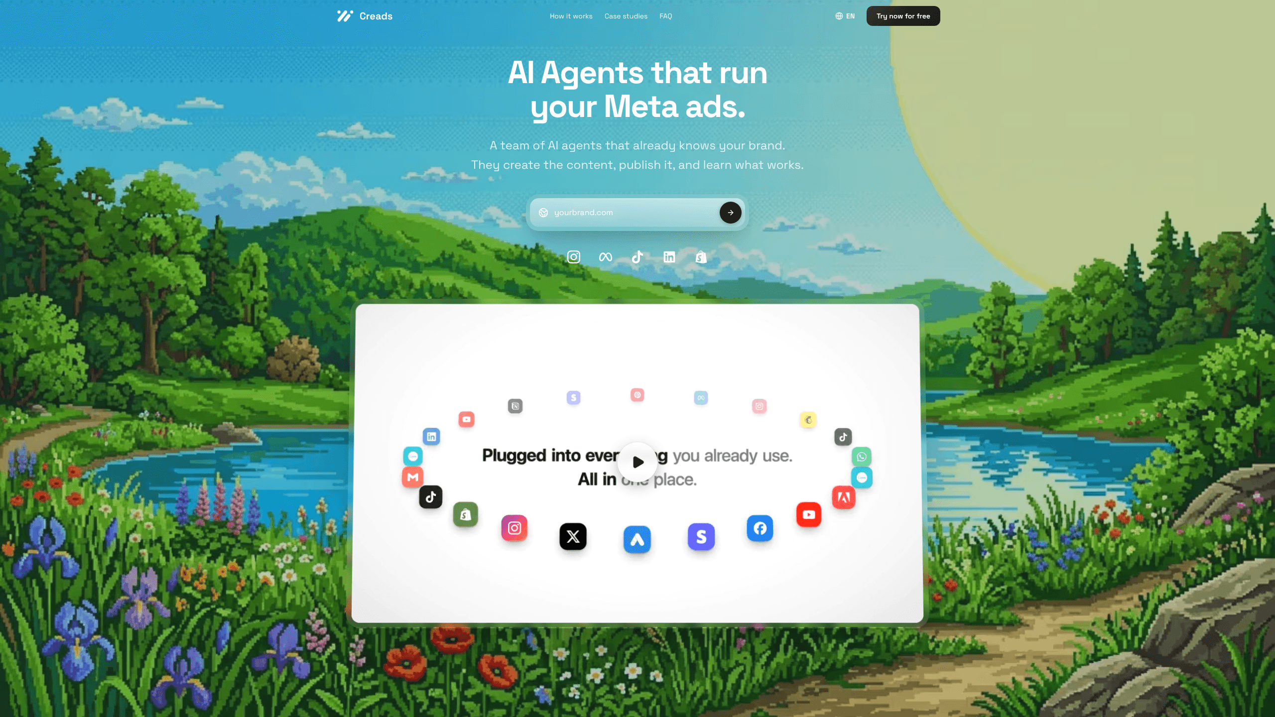Interface preview of Creads