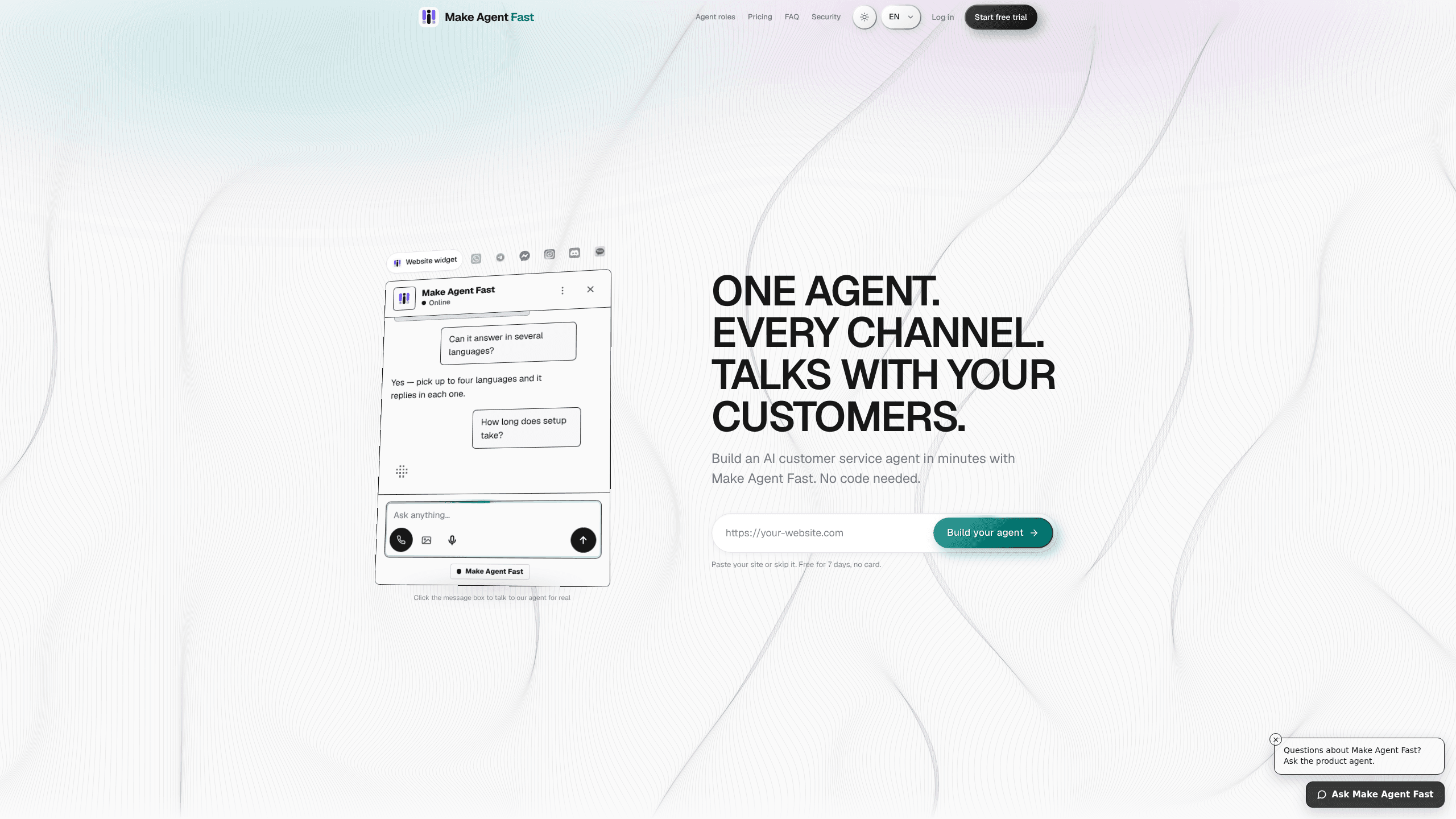 Interface preview of Make Agent Fast