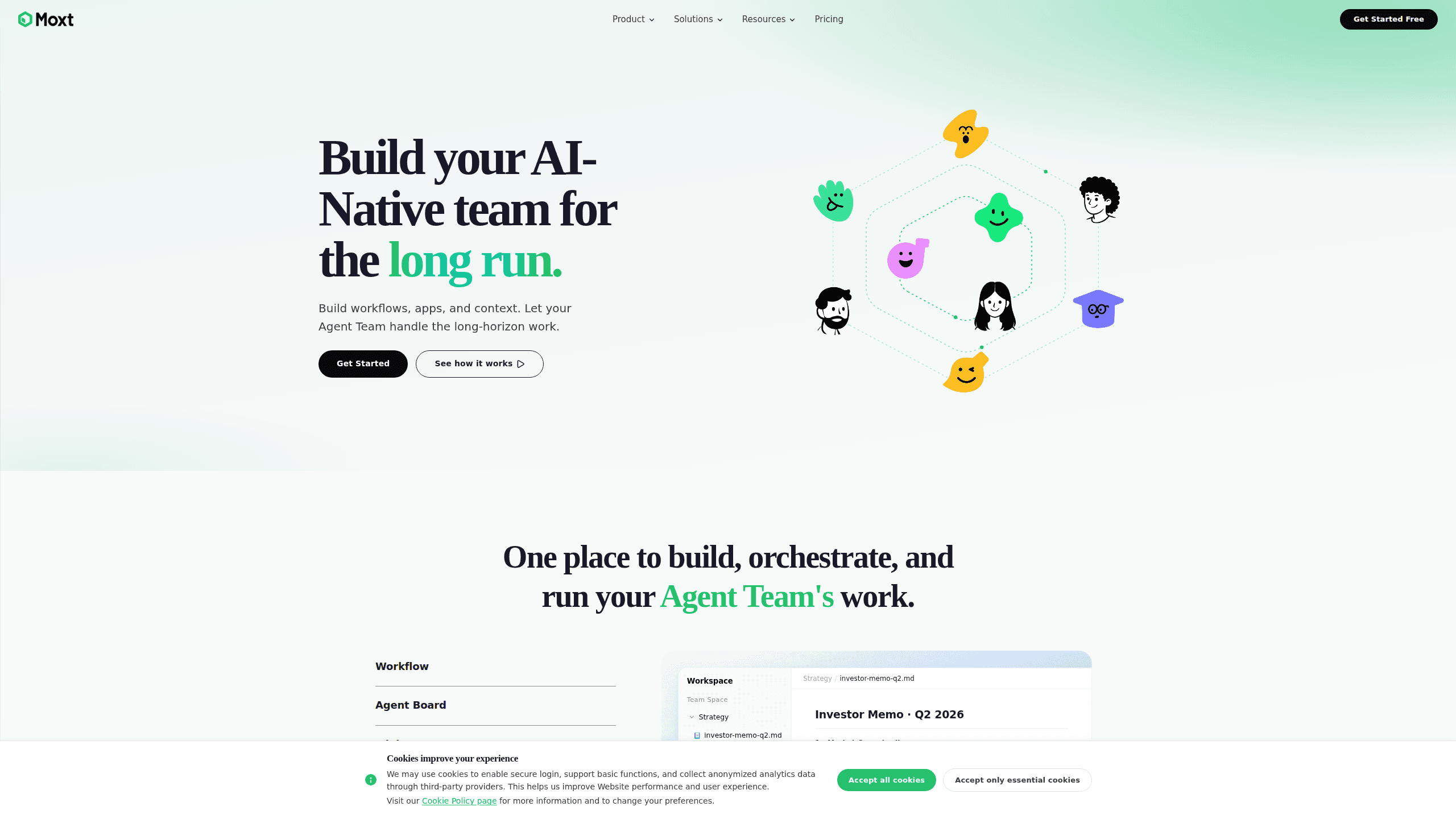 Interface preview of Moxt