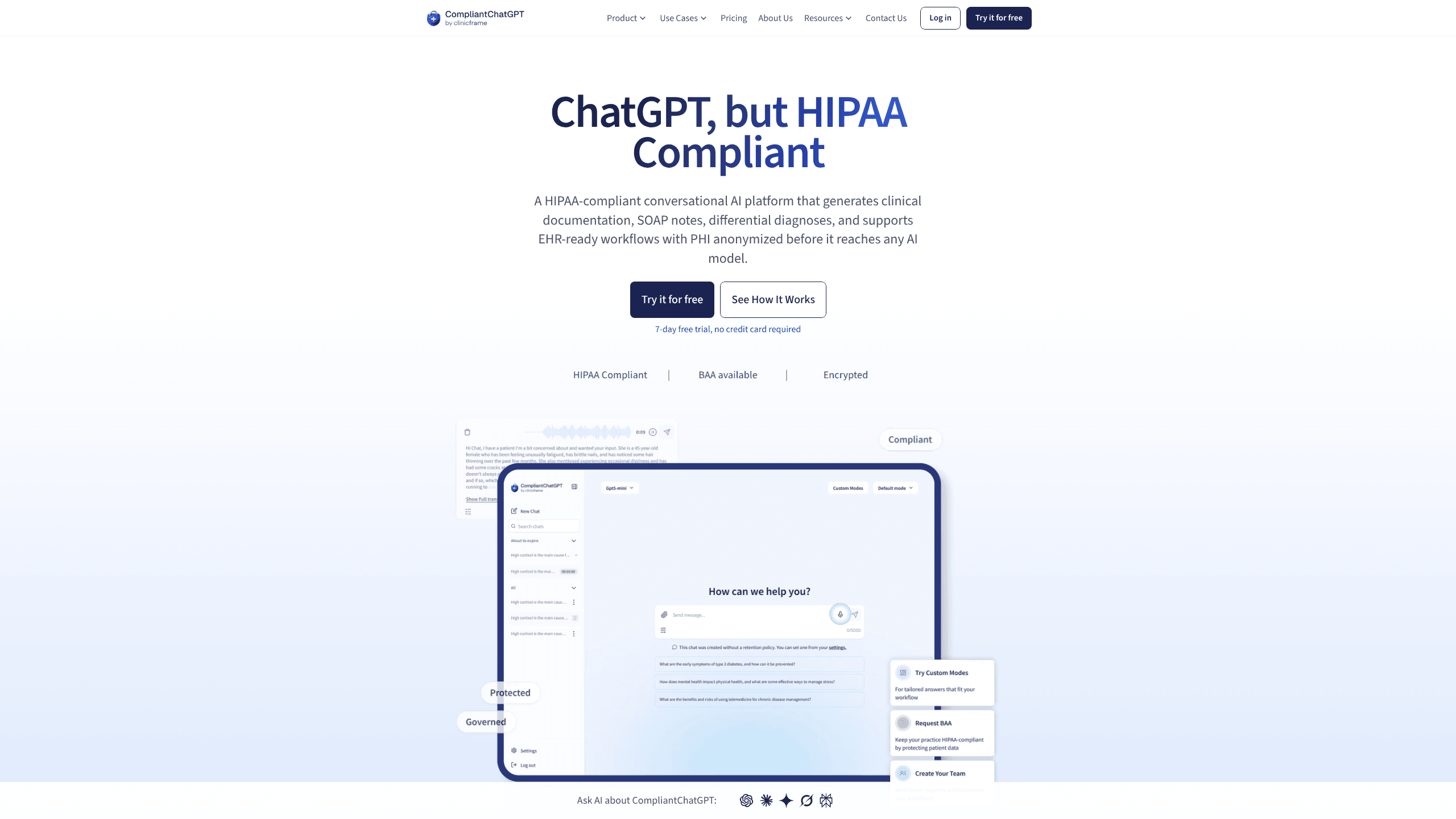 Interface preview of Compliantchatgpt