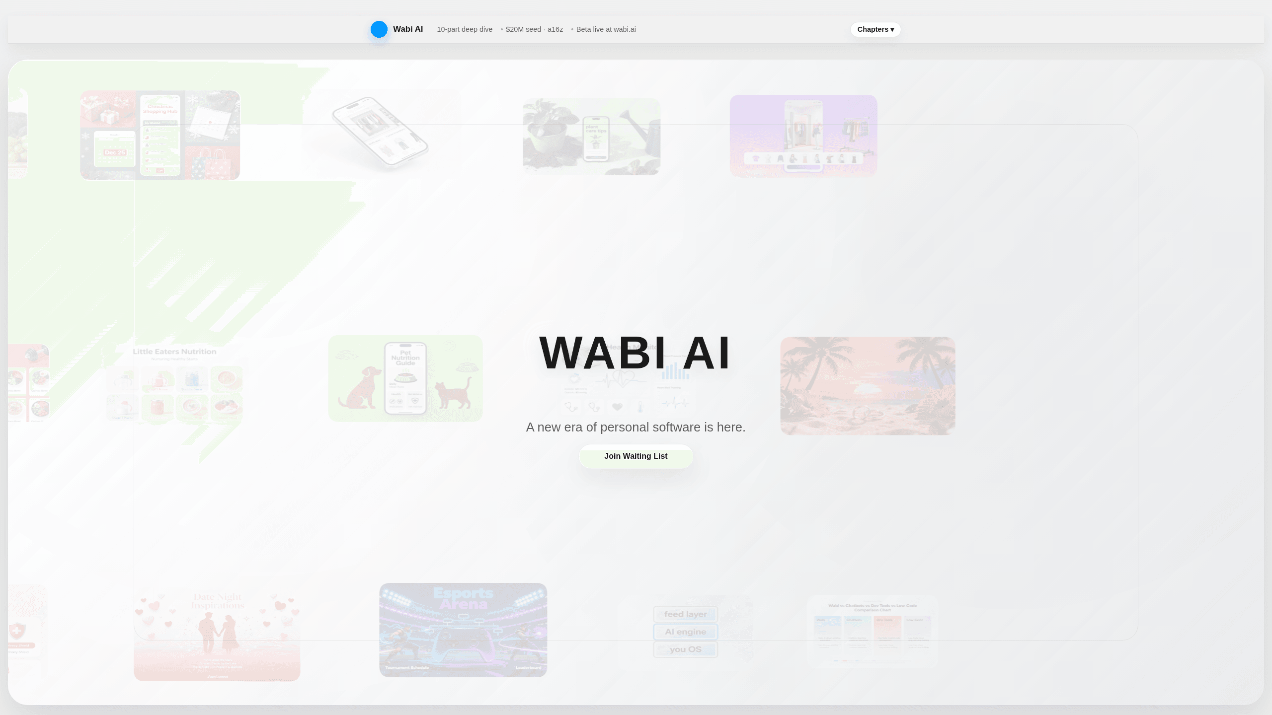 Vorschau der Oberfläche von Wabi AI