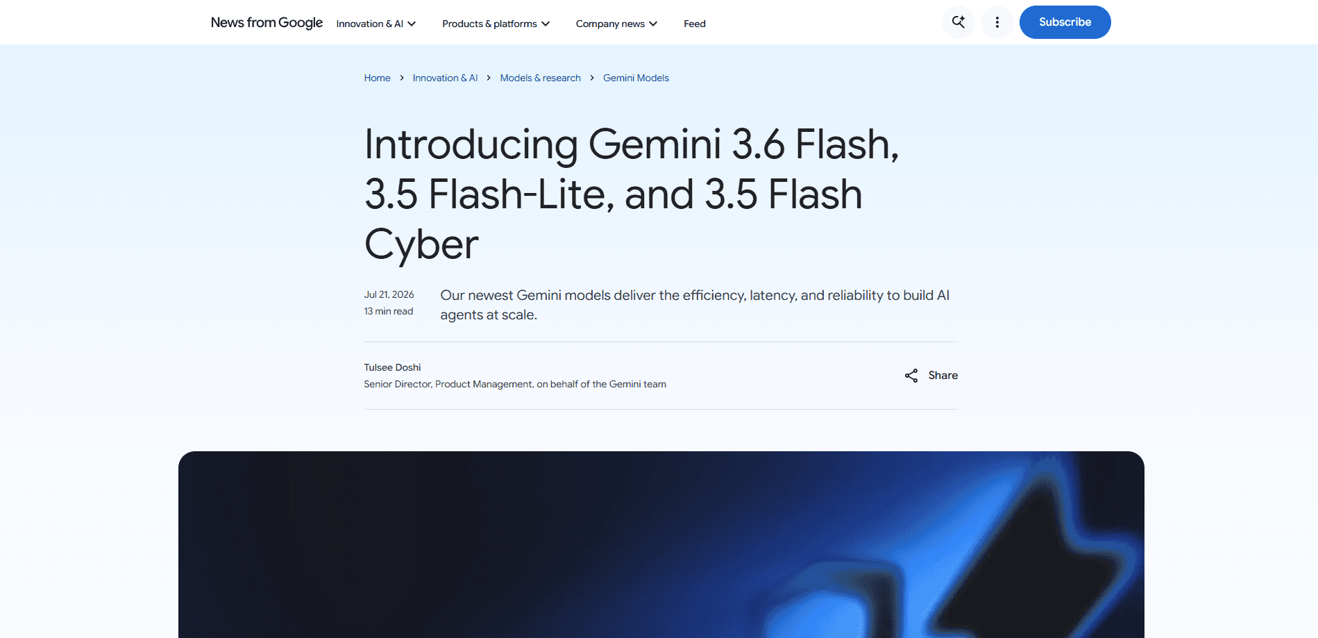 Gemini 3.6 Flash Family 미리보기