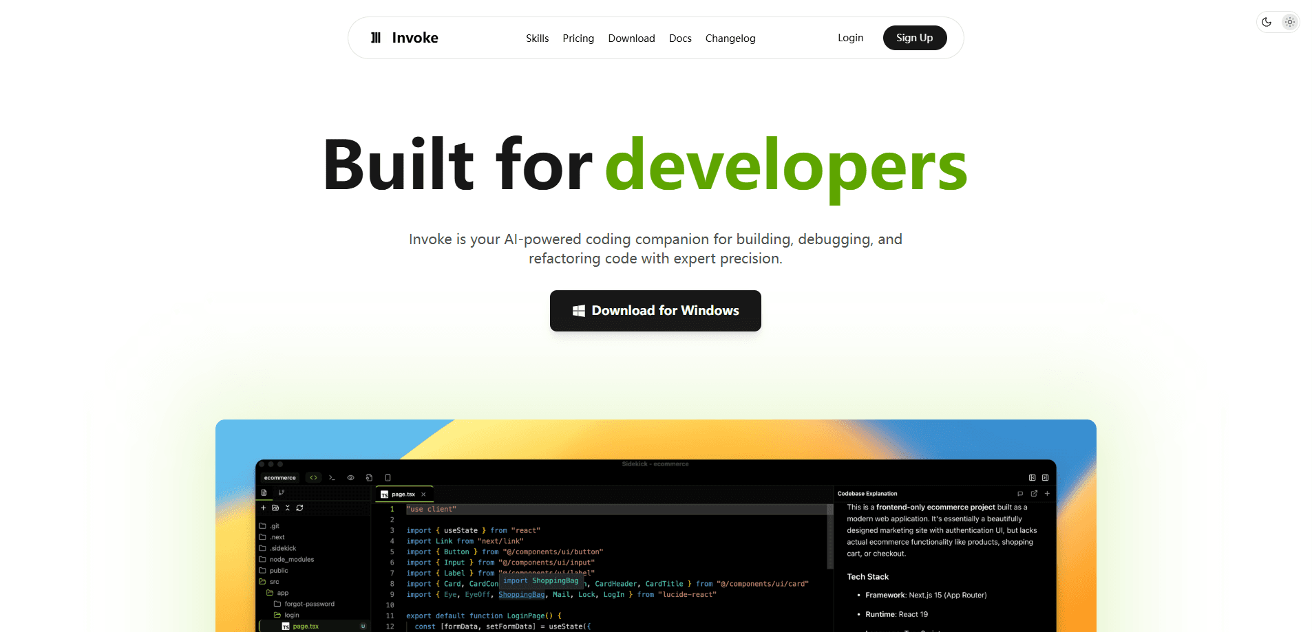 Aperçu de l'interface de Invoke