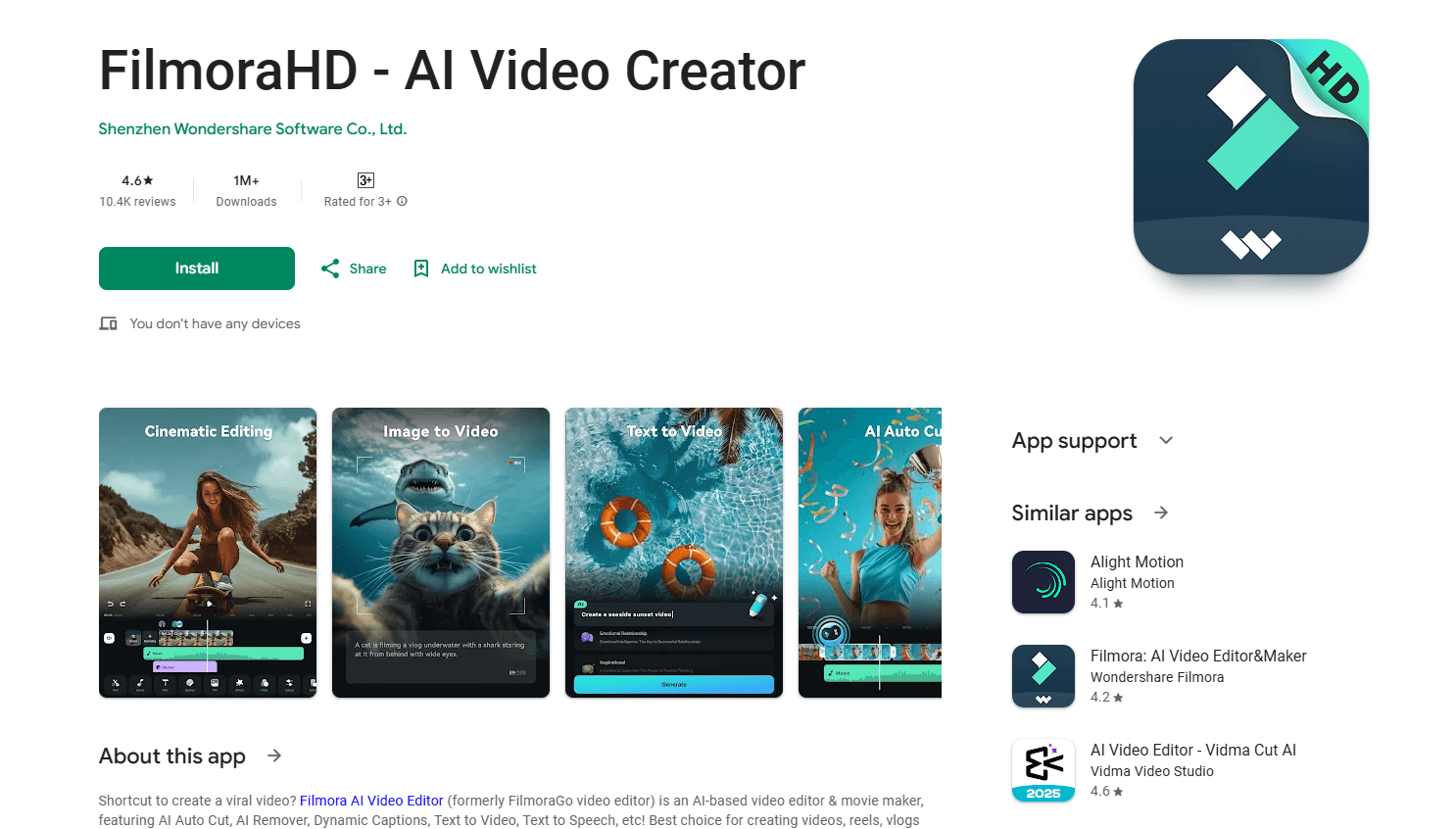FilmoraHD - AI Video Creator 미리보기