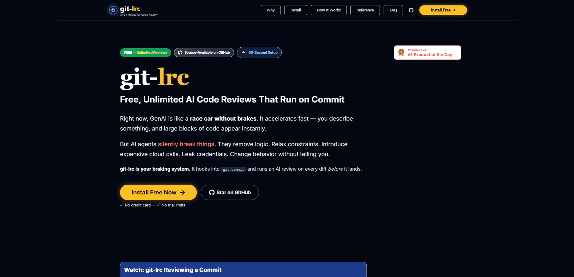 Vista previa de la interfaz de git-lrc