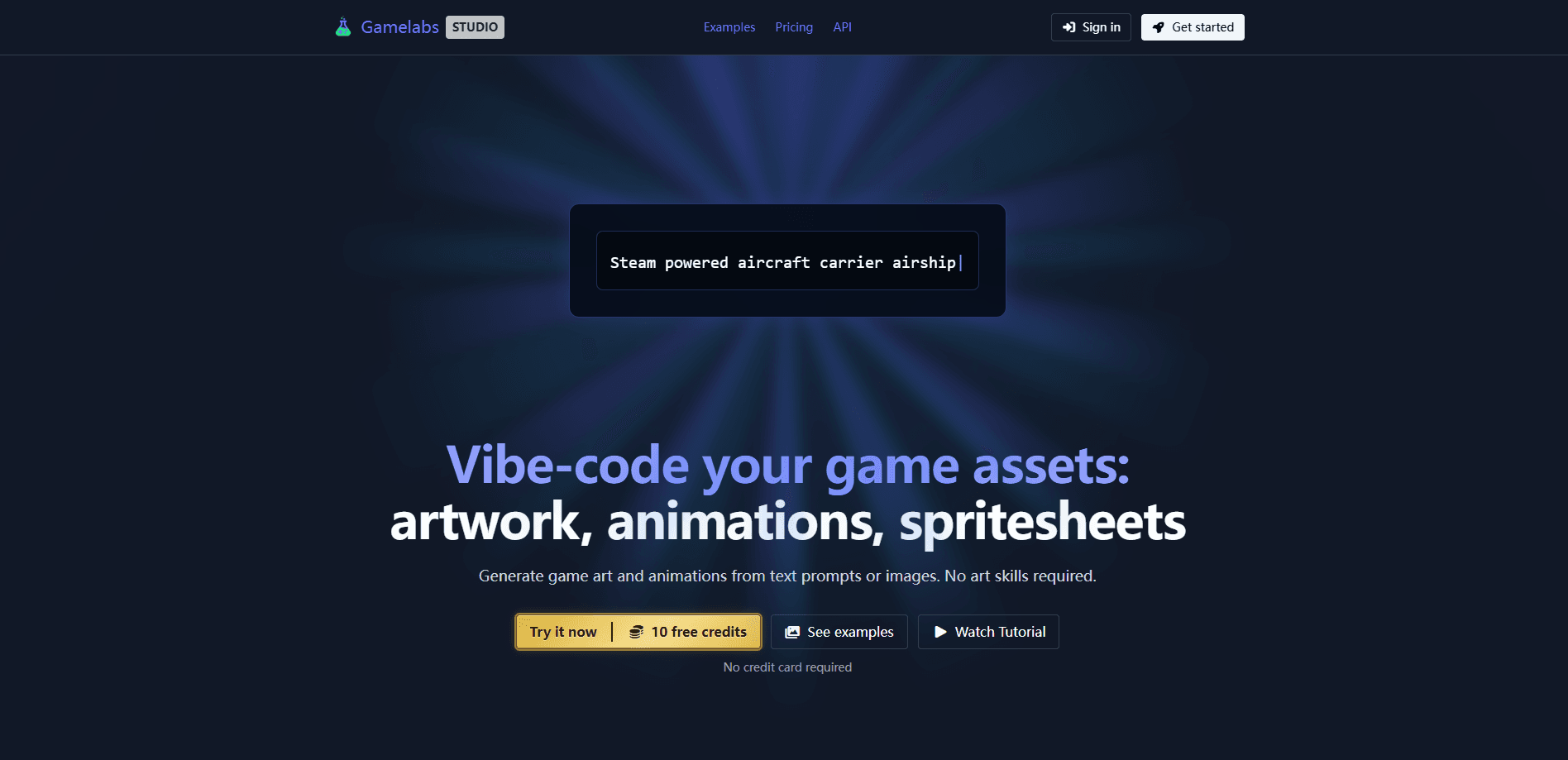 Interface preview of Gamelabs Studio