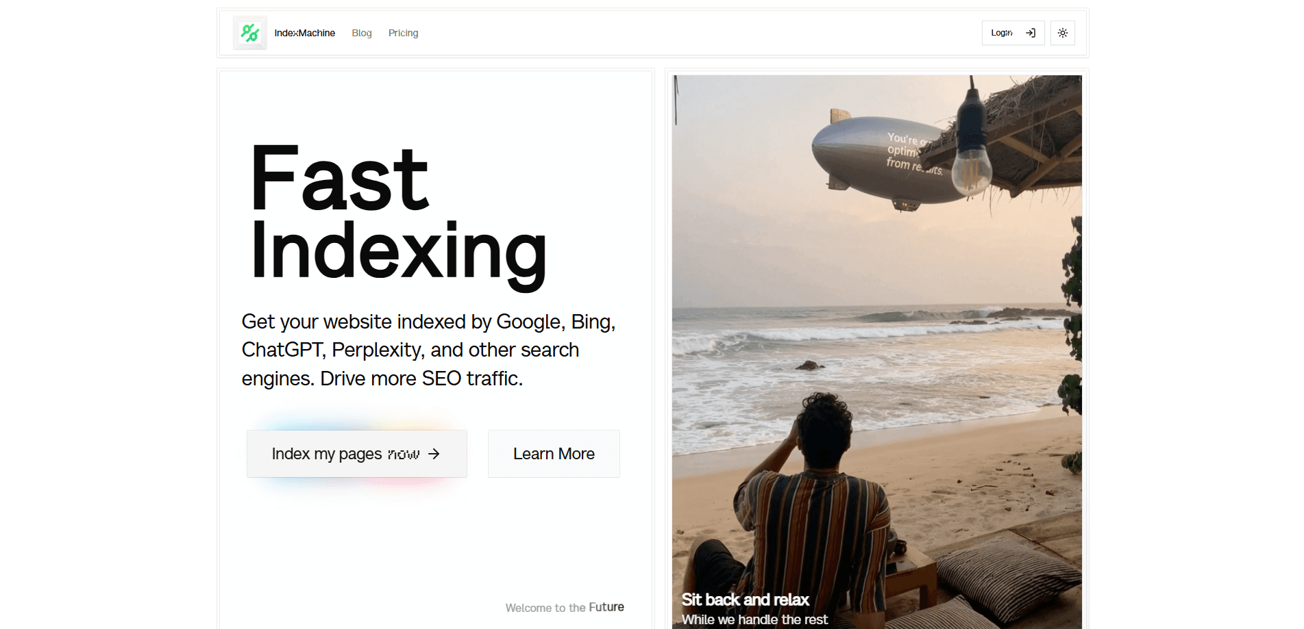 Interface preview of IndexMachine
