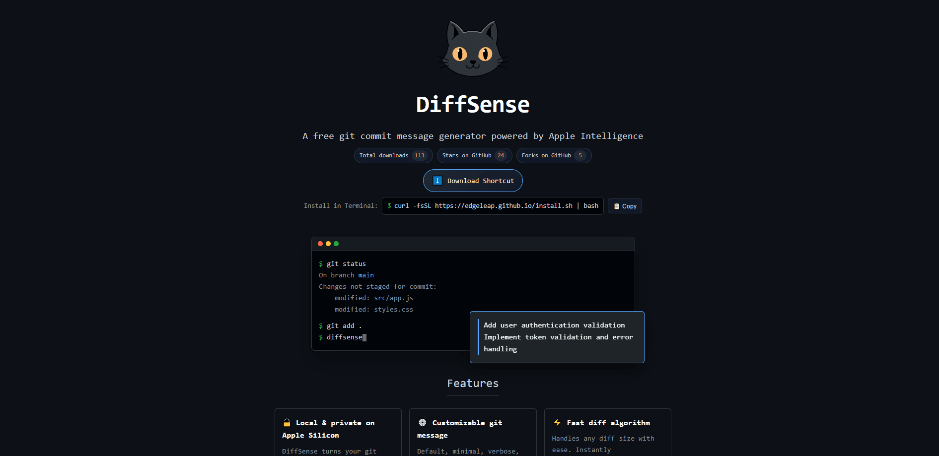 Vista previa de la interfaz de DiffSense