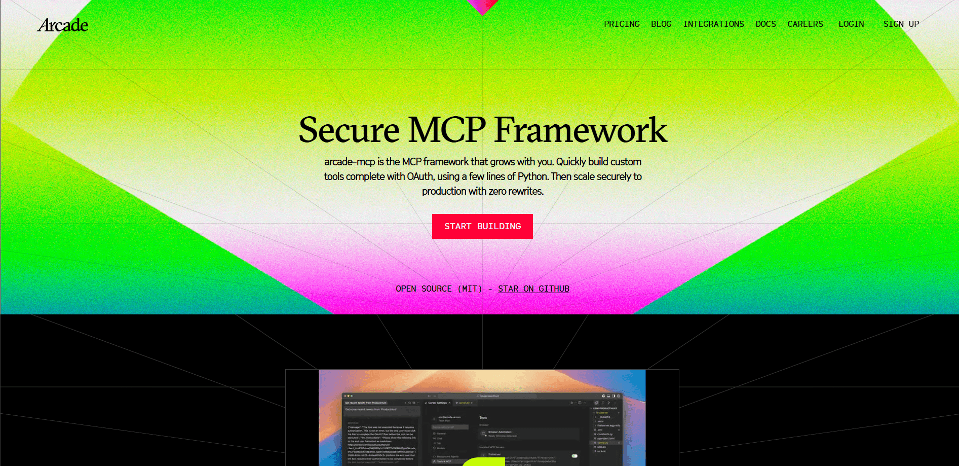 Secure MCP Framework by Arcade.dev 미리보기