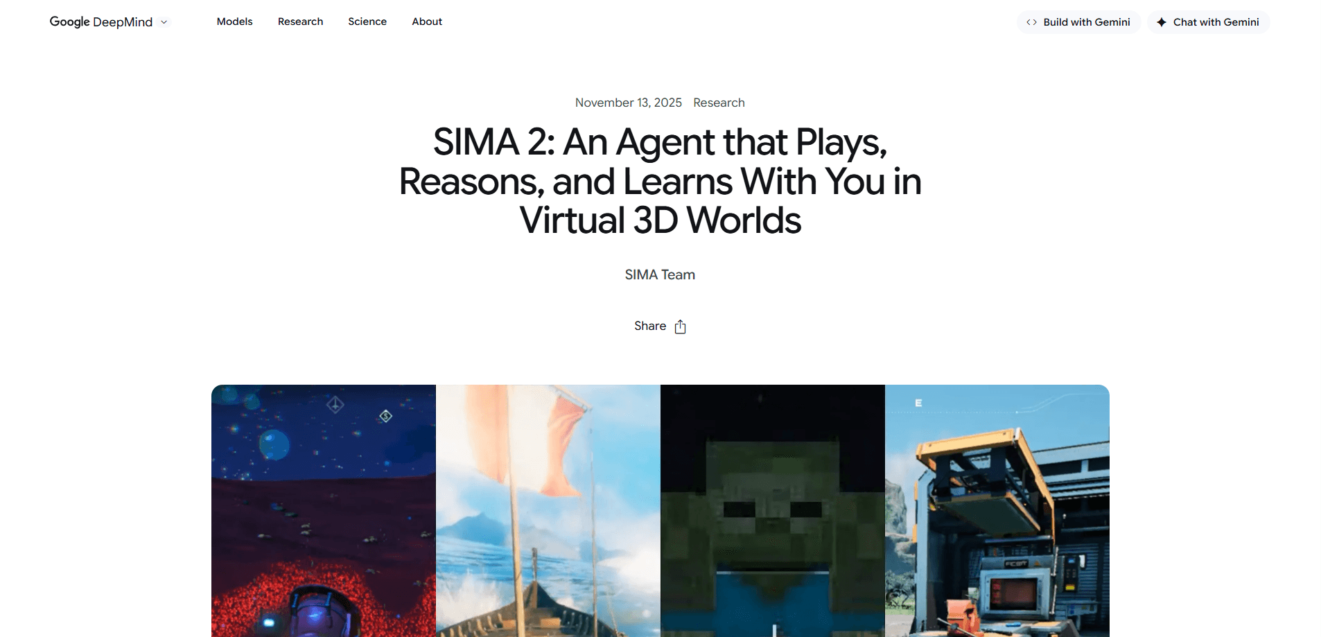 SIMA 2 の画面プレビュー