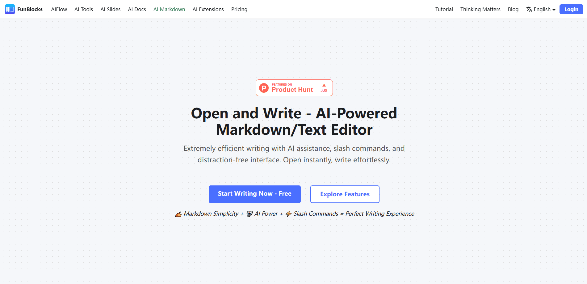FunBlocks AI Markdown Editor 미리보기