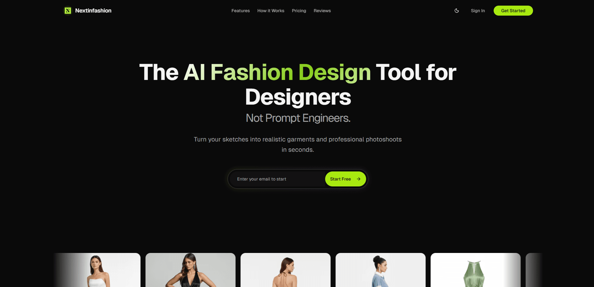 Interface preview of Next in Fashion