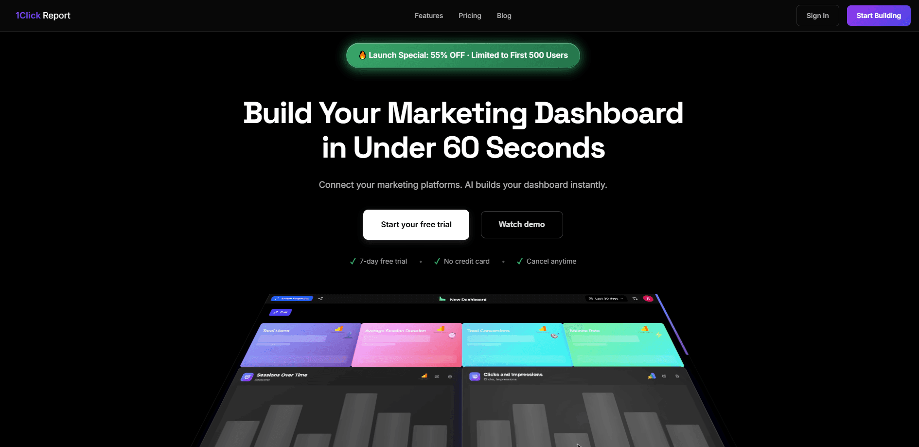 Interface preview of 1Click Report
