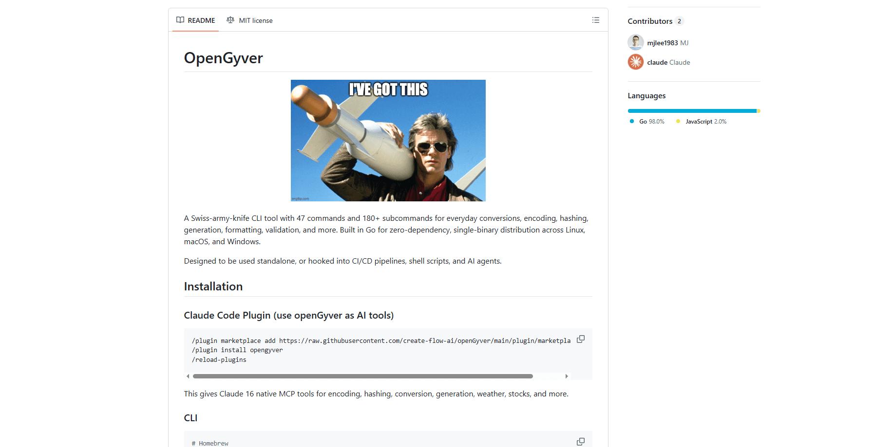Aperçu de l'interface de OpenGyver