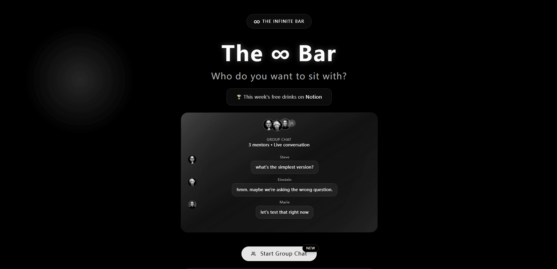 Interface preview of The ∞ Bar