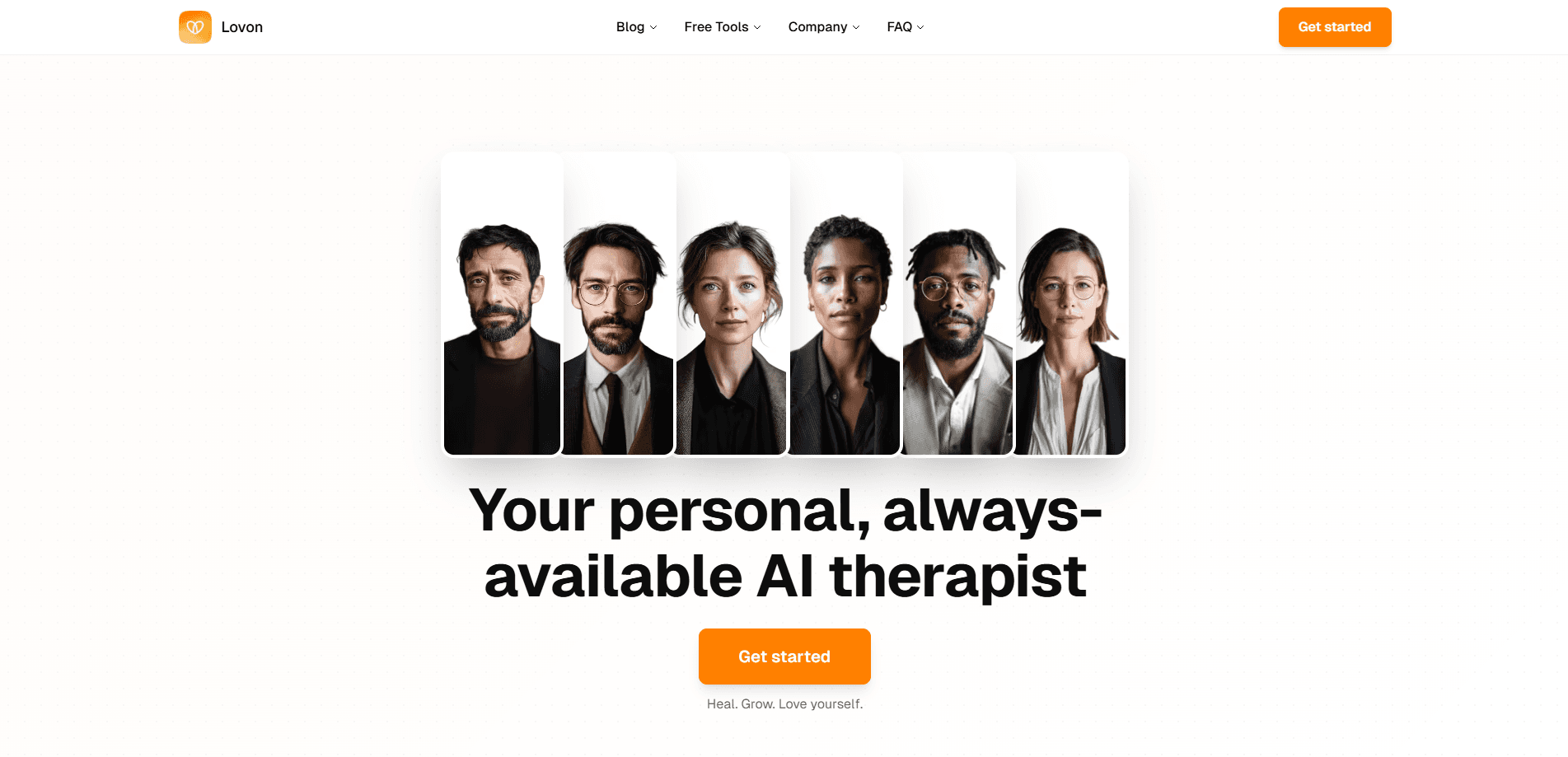 Interface preview of Lovon: Al therapy to calm mind